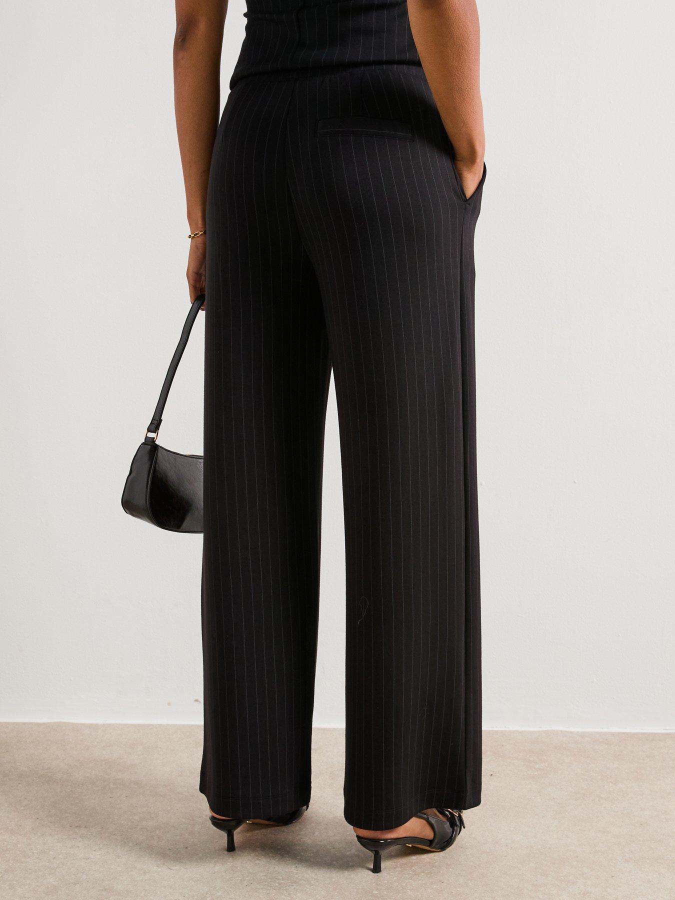 Image 2 of 6 of V by Very Pinstripe Trousers - Black