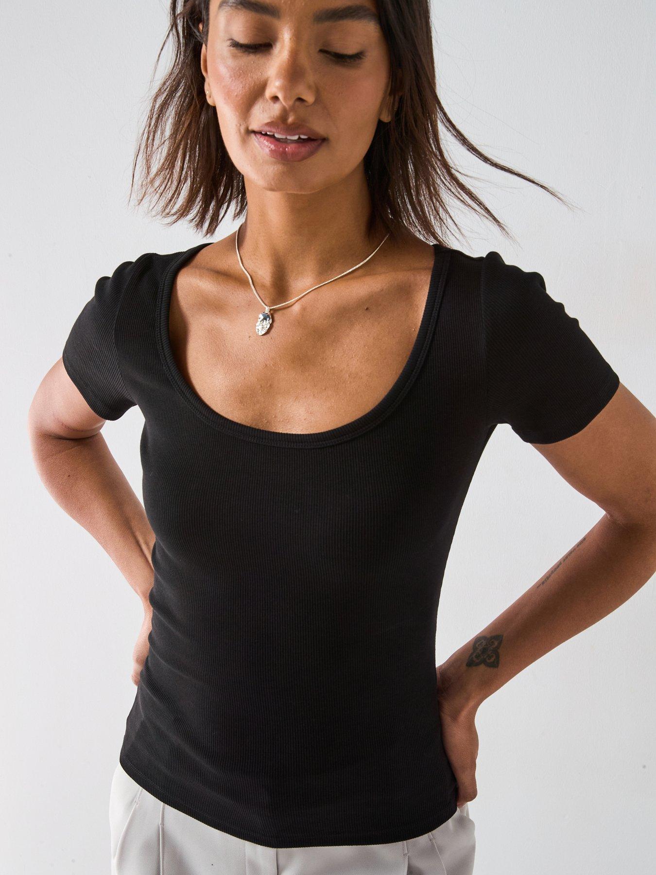 undefined Scoop Rib Tee  - Black