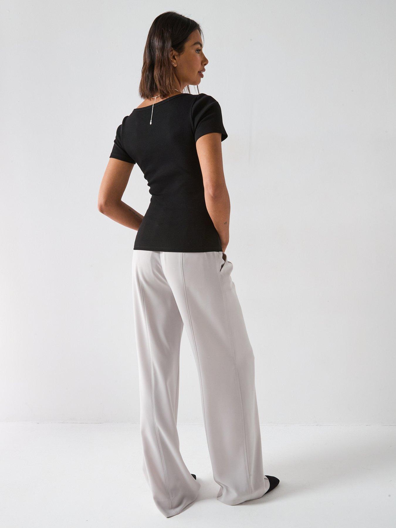 Image 6 of 6 of V by Very Scoop Rib Tee &nbsp;- Black
