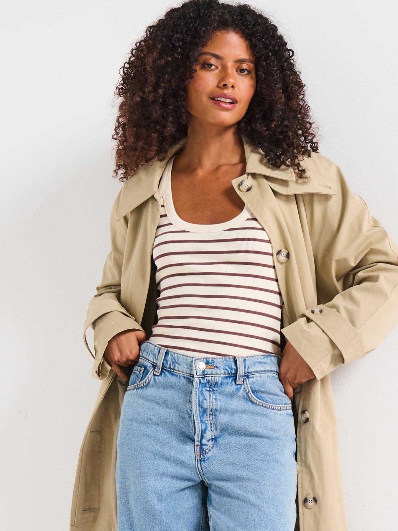  image of v-by-very-scoop-rib-vest-stripe-cream