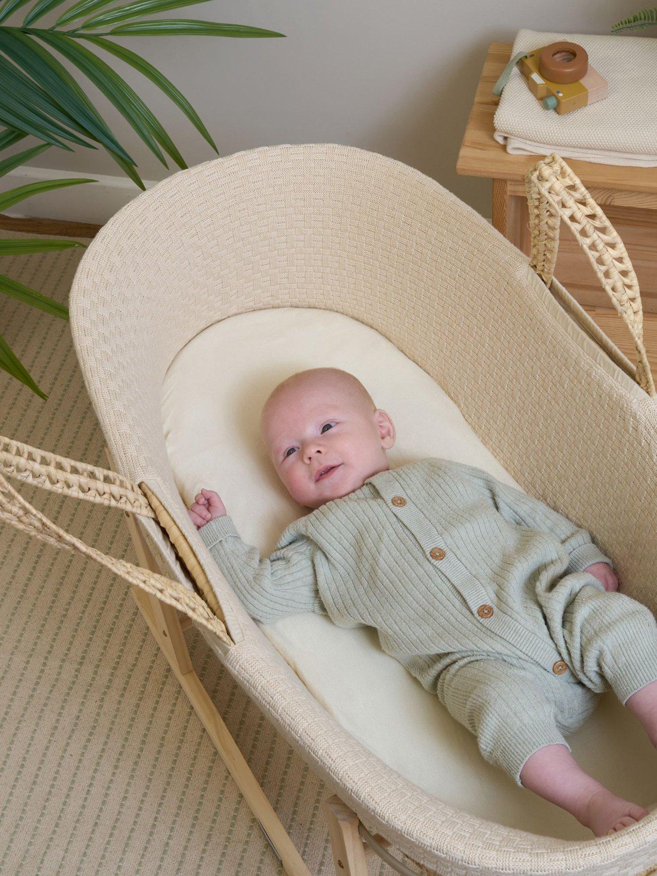 undefined Moses Basket Knitted - Cream - Basket Only