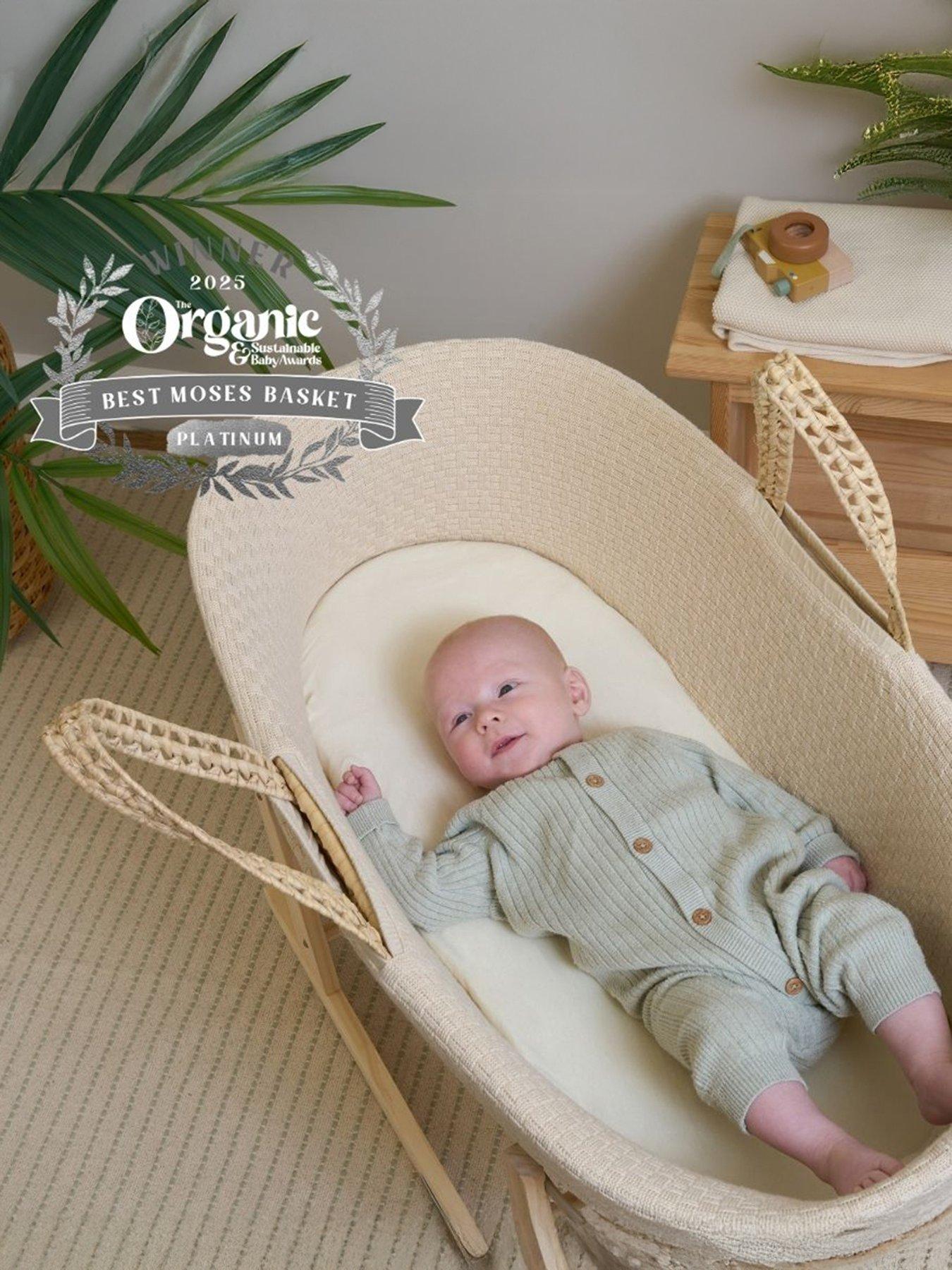 Clair De Lune Moses Basket Knitted - Cream - Basket Only