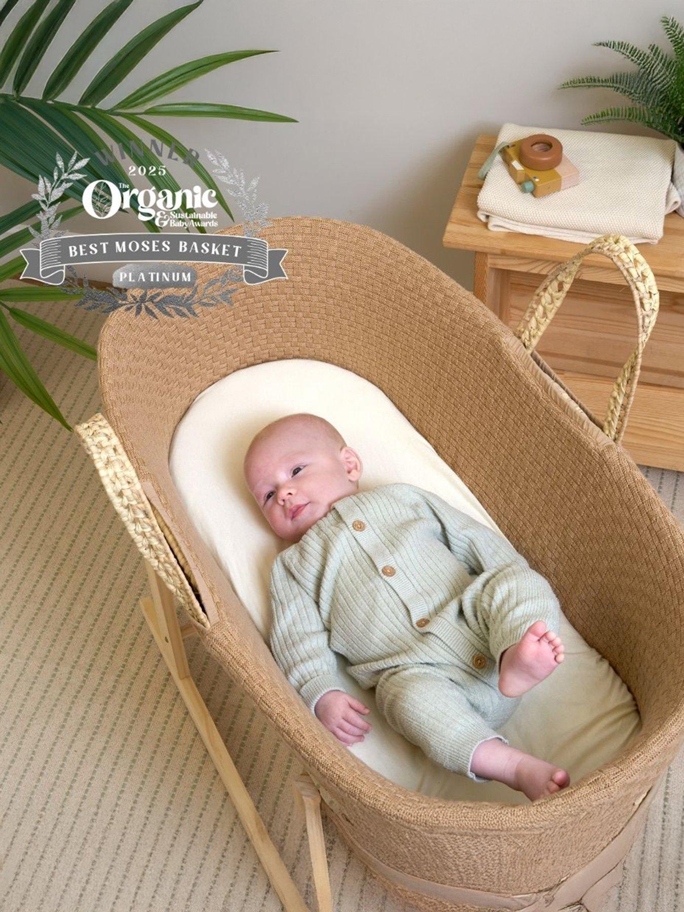 undefined Moses Basket Knitted - Biscuit - Basket Only