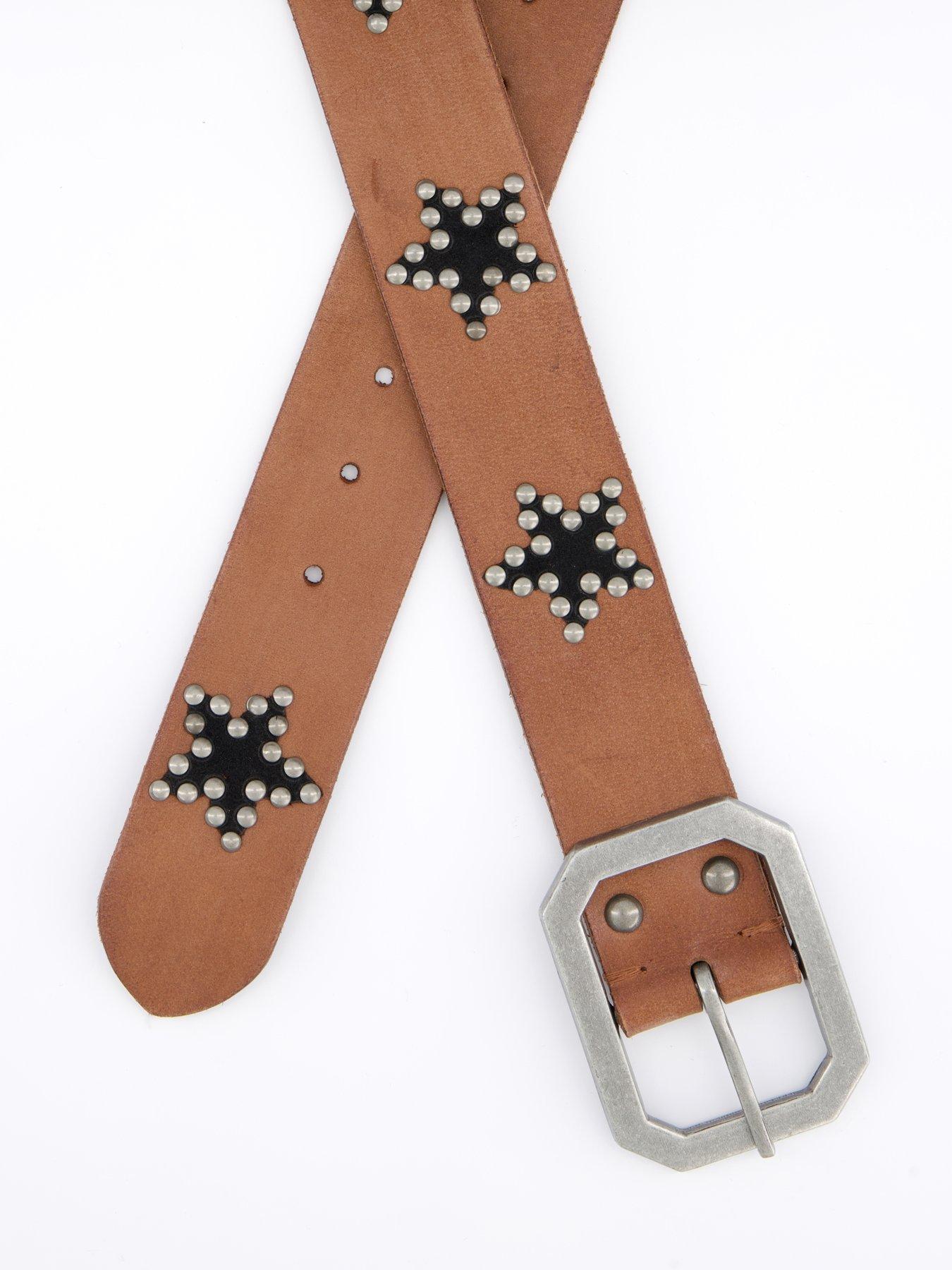  image of free-people-starcrossed-studded-belt-brown