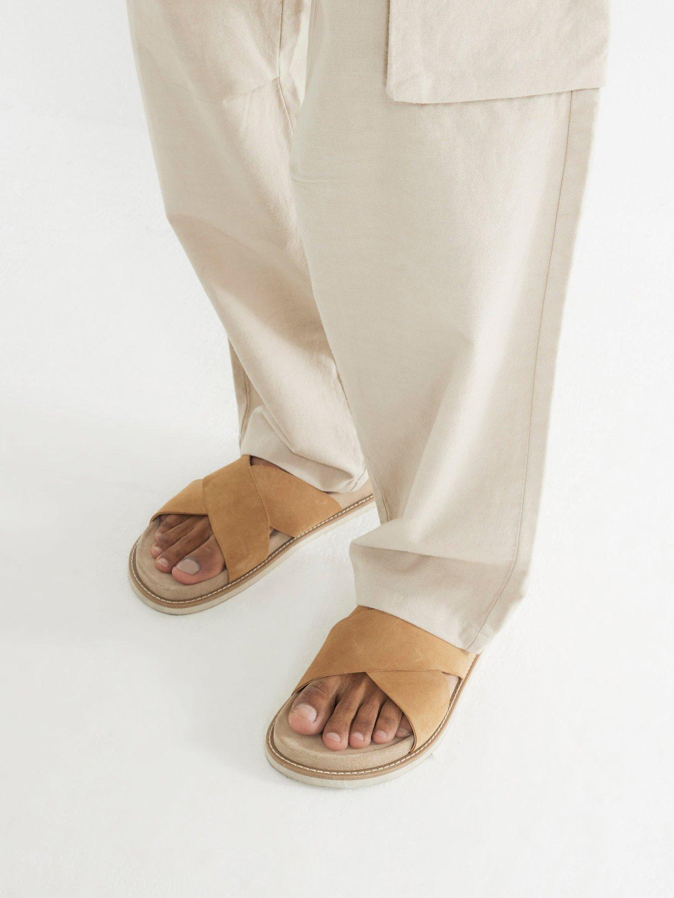 stillFront image of river-island-cross-over-sandals-stone