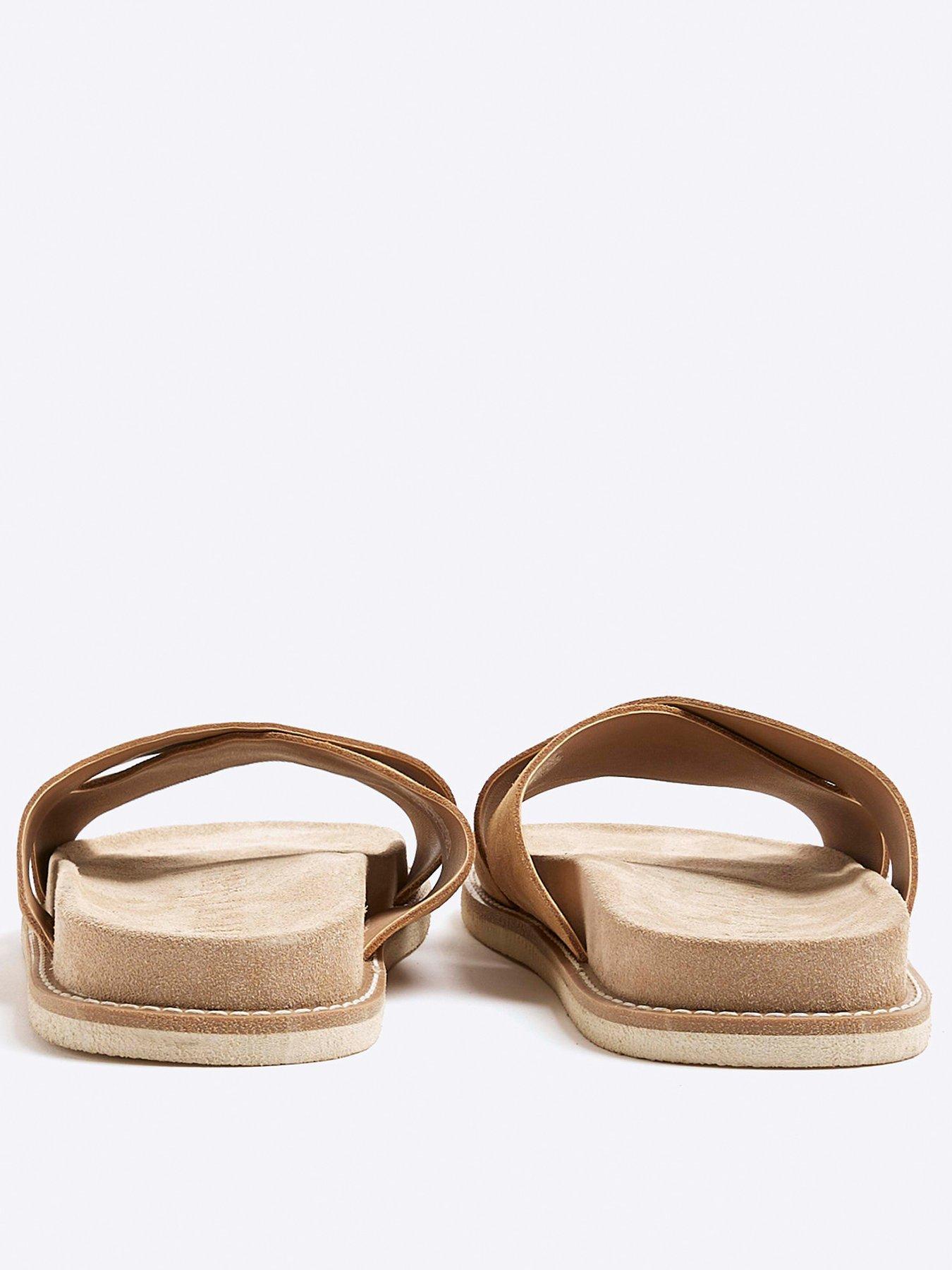  image of river-island-cross-over-sandals-stone