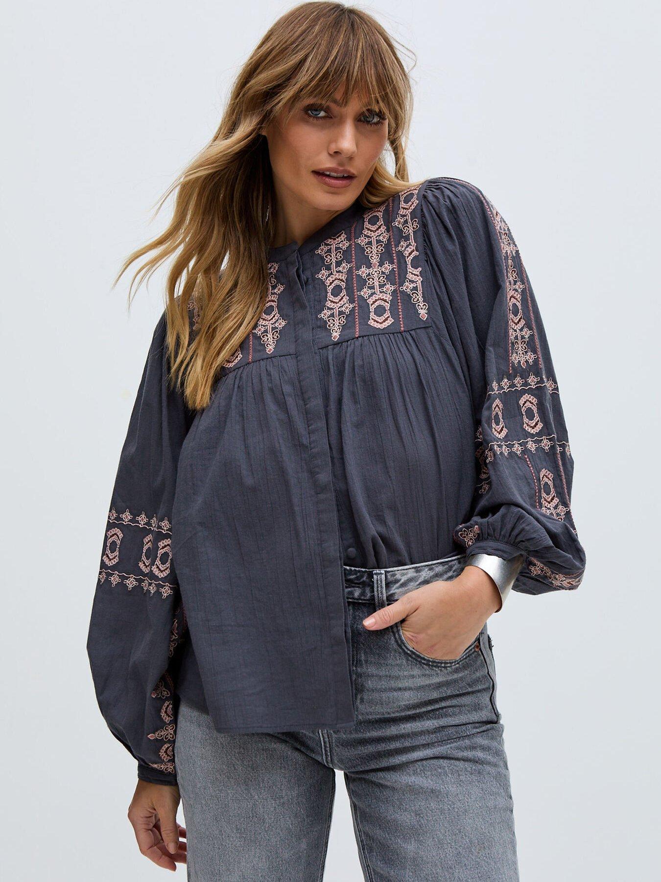 raffya-demi-embroidered-ballon-sleeve-shirt-grey