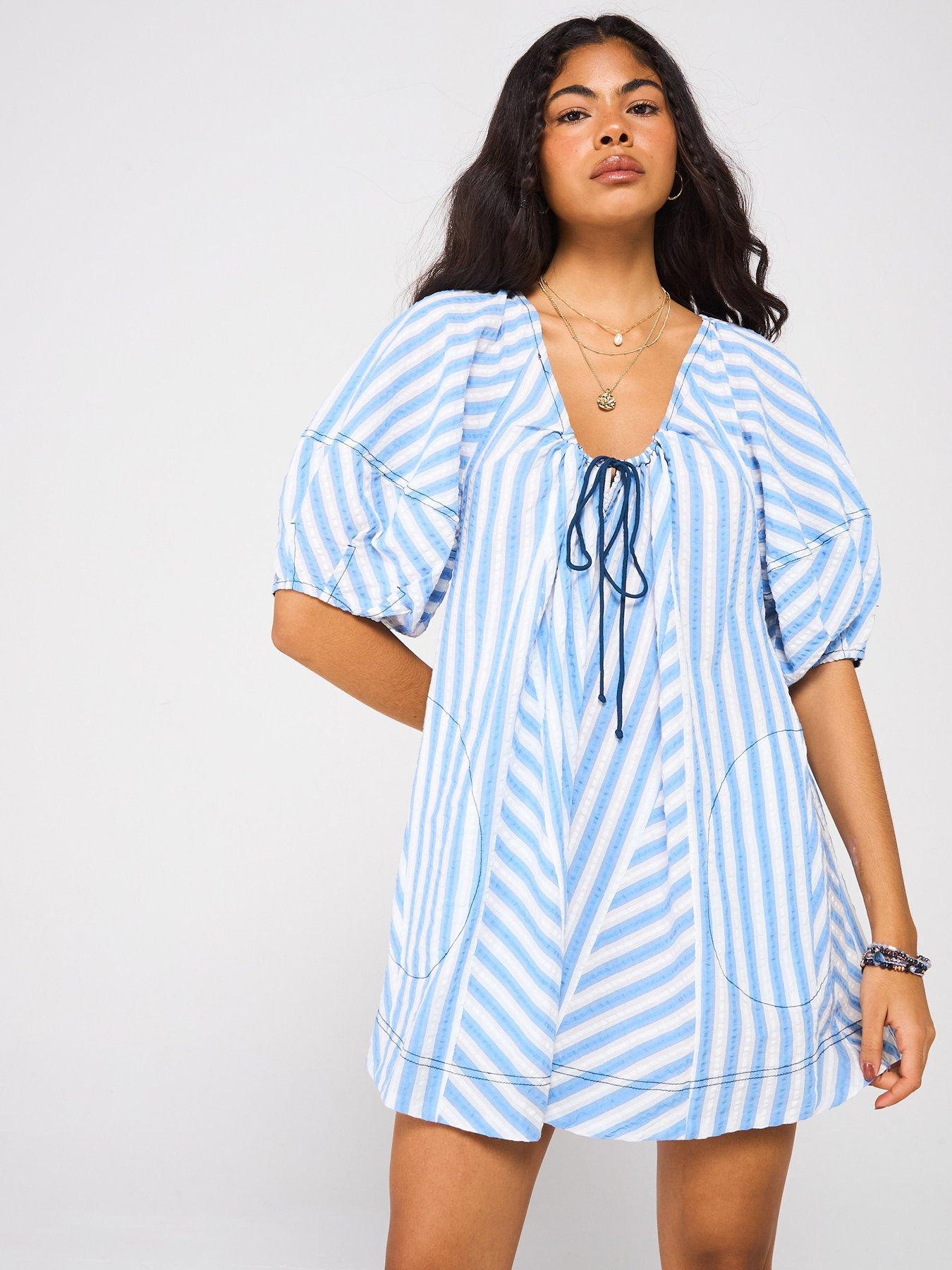  image of free-people-bop-around-playsuit-blue