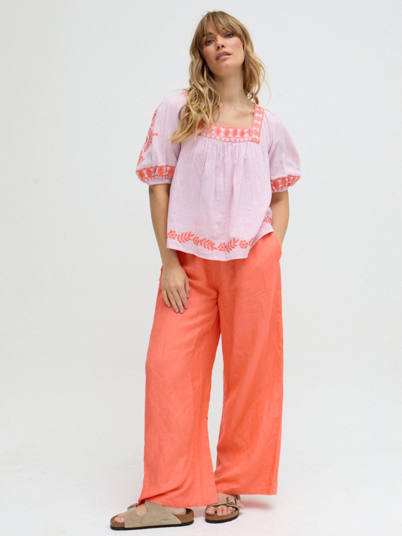 raffya-clara-square-neck-embroidered-blouse-pink