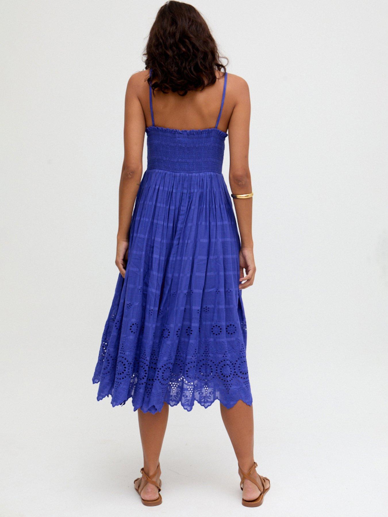  image of raffya-mirella-detachable-straps-embroidered-midi-dress-blue