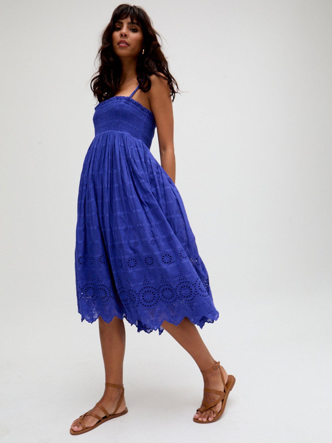  image of raffya-mirella-detachable-straps-embroidered-midi-dress-blue