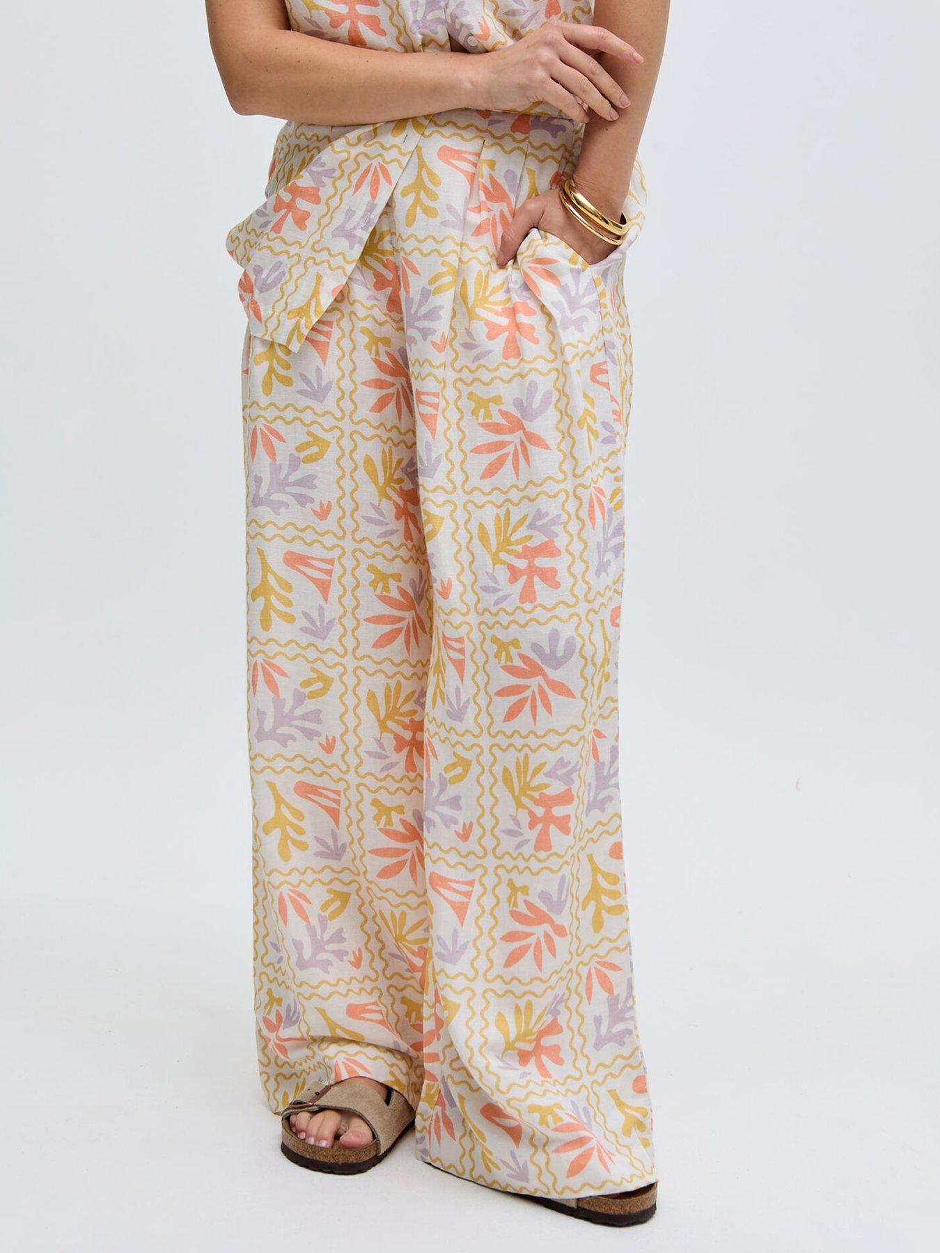 undefined Matisse Wide Leg Patchwork Floral Print Trouser - Multi