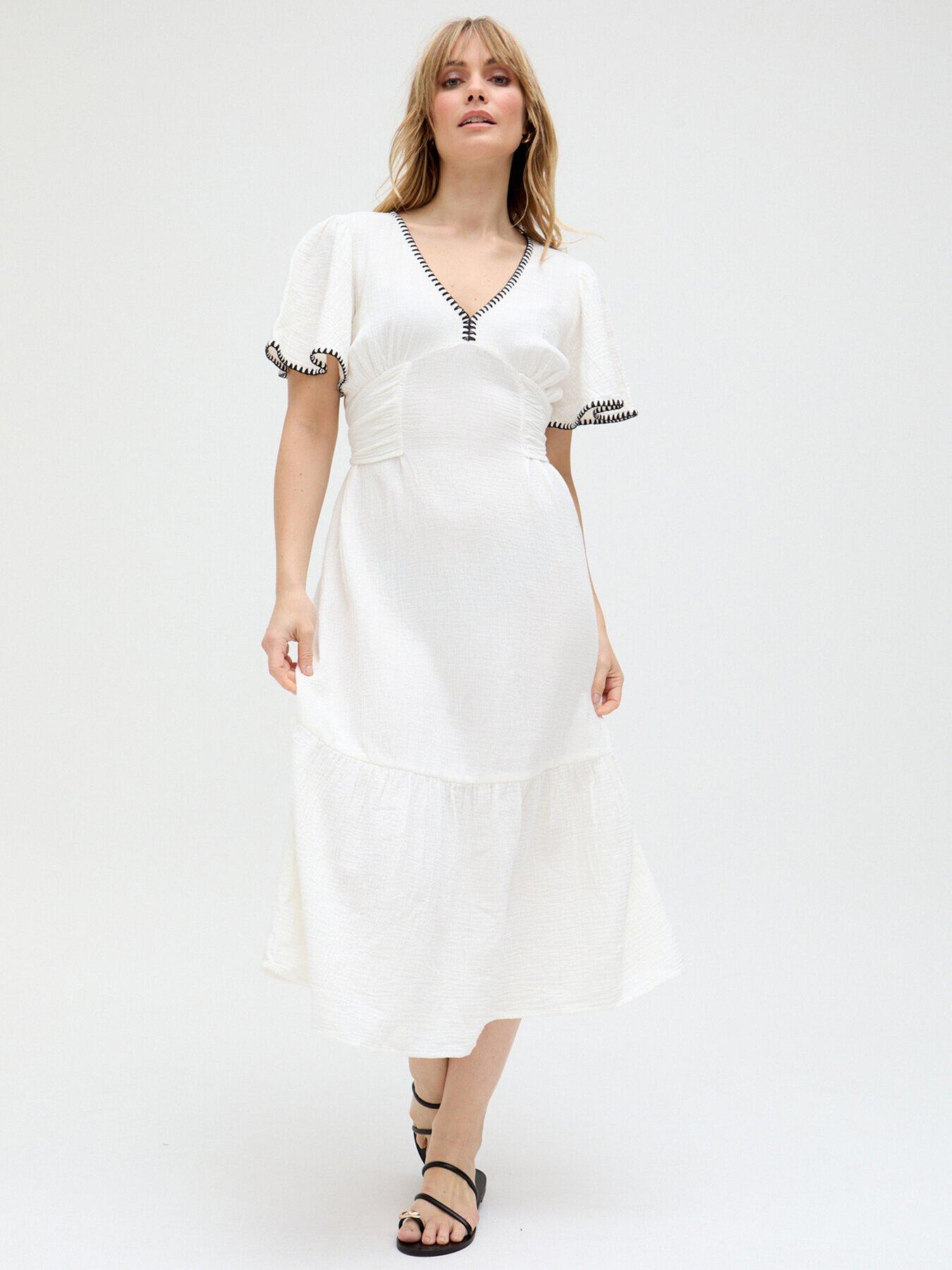 raffya-delilah-v-neck-front-tie-midi-dress-white