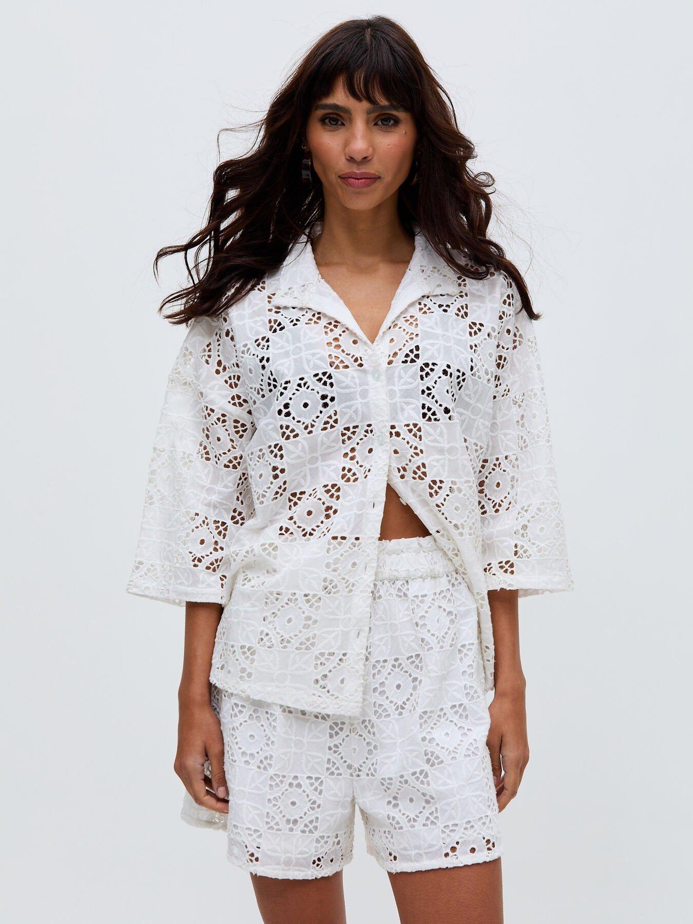 undefined Shelli All Over Broderie Anglaise Short - White
