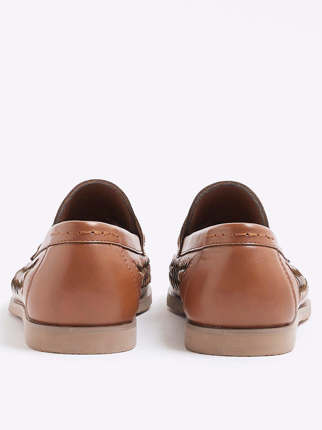  image of river-island-woven-leather-loafer-shoes
