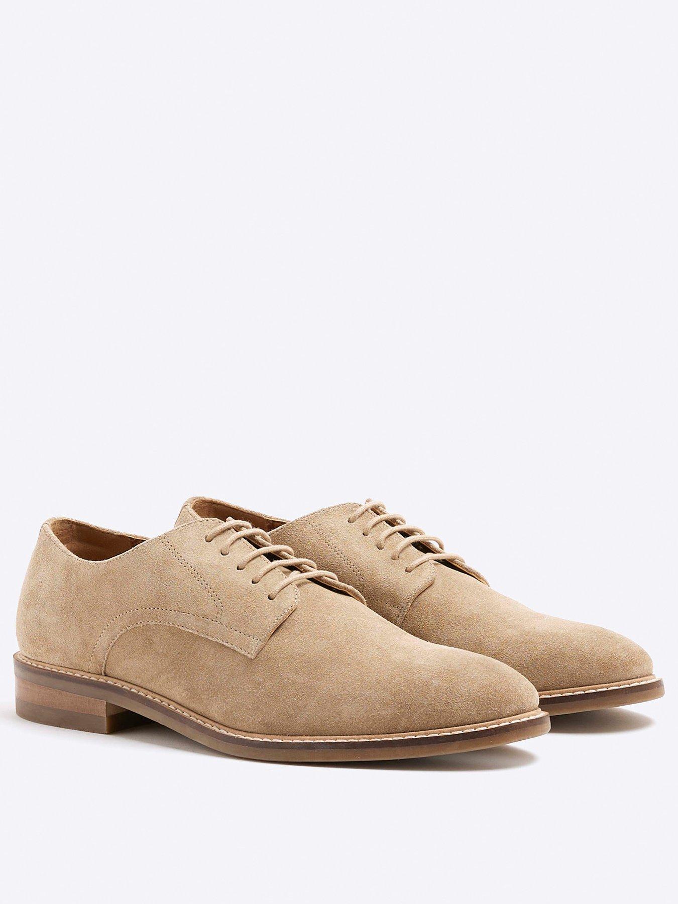 River Island Formal Suede Lace Up Derby Shoes - Stone  display picture 3