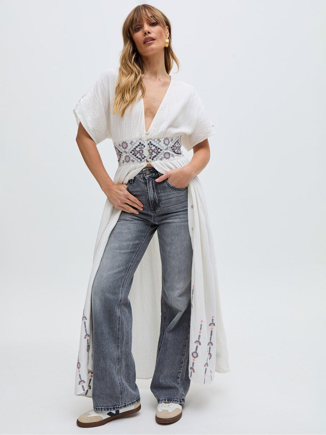  image of raffya-sally-ann-button-down-embroidery-maxi-dress-white