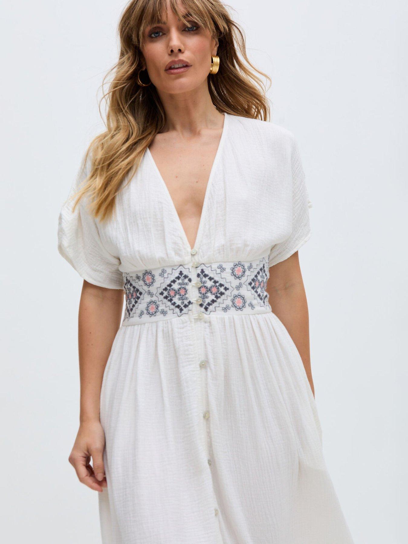  image of raffya-sally-ann-button-down-embroidery-maxi-dress-white