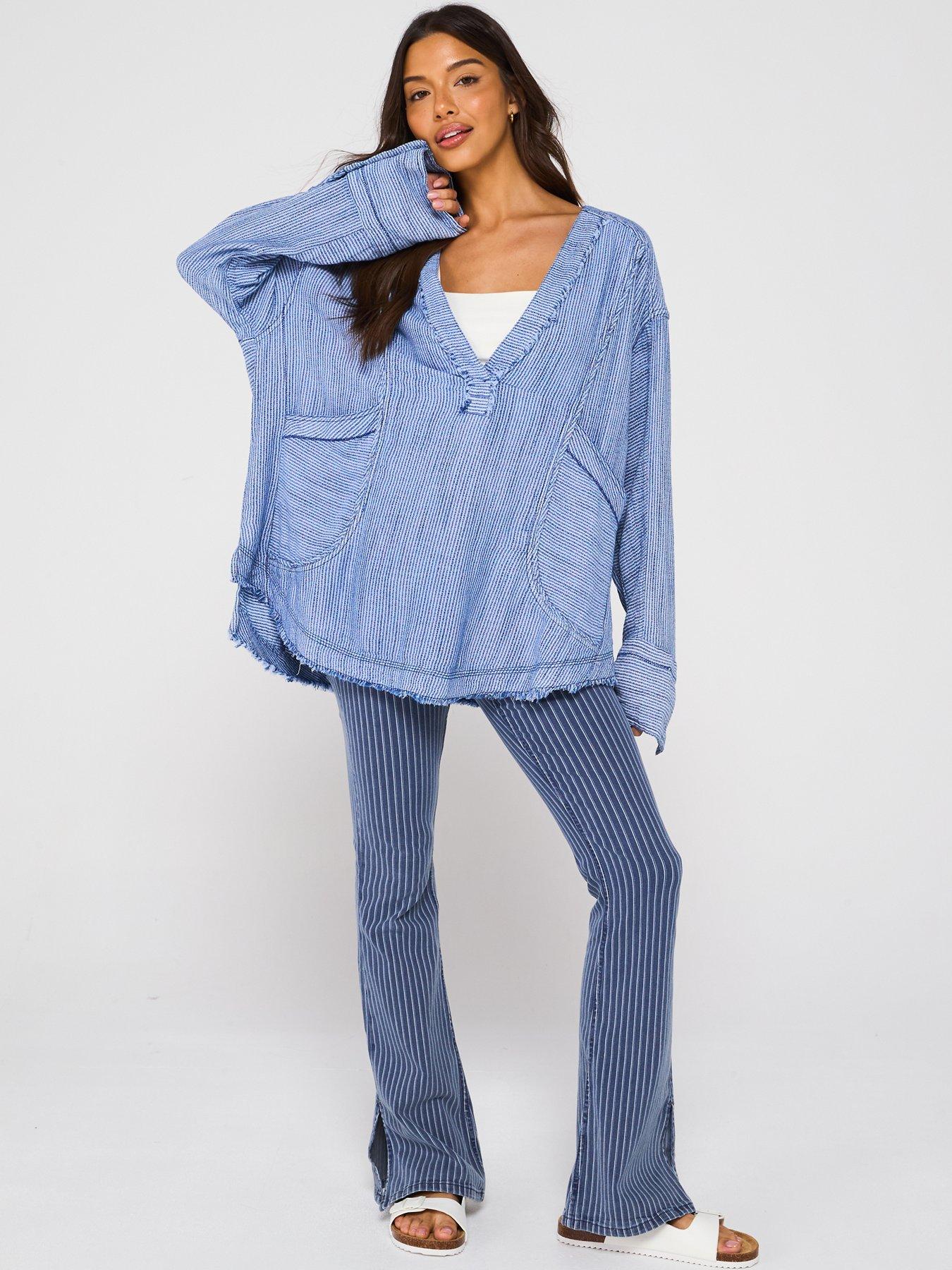  image of free-people-by-the-shore-shirt-blue