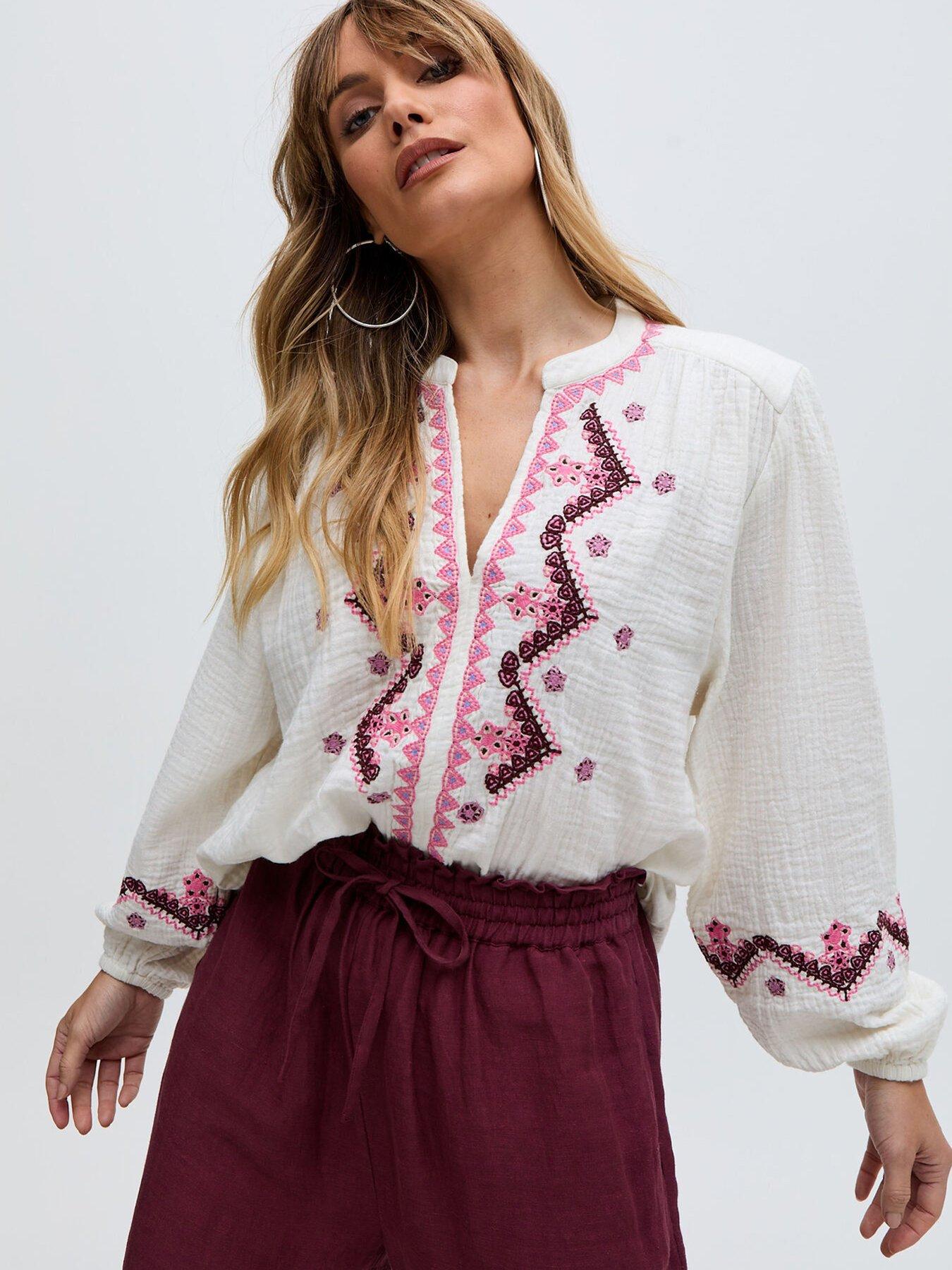 raffya-dina-v-neck-embroidered-shirt-cream