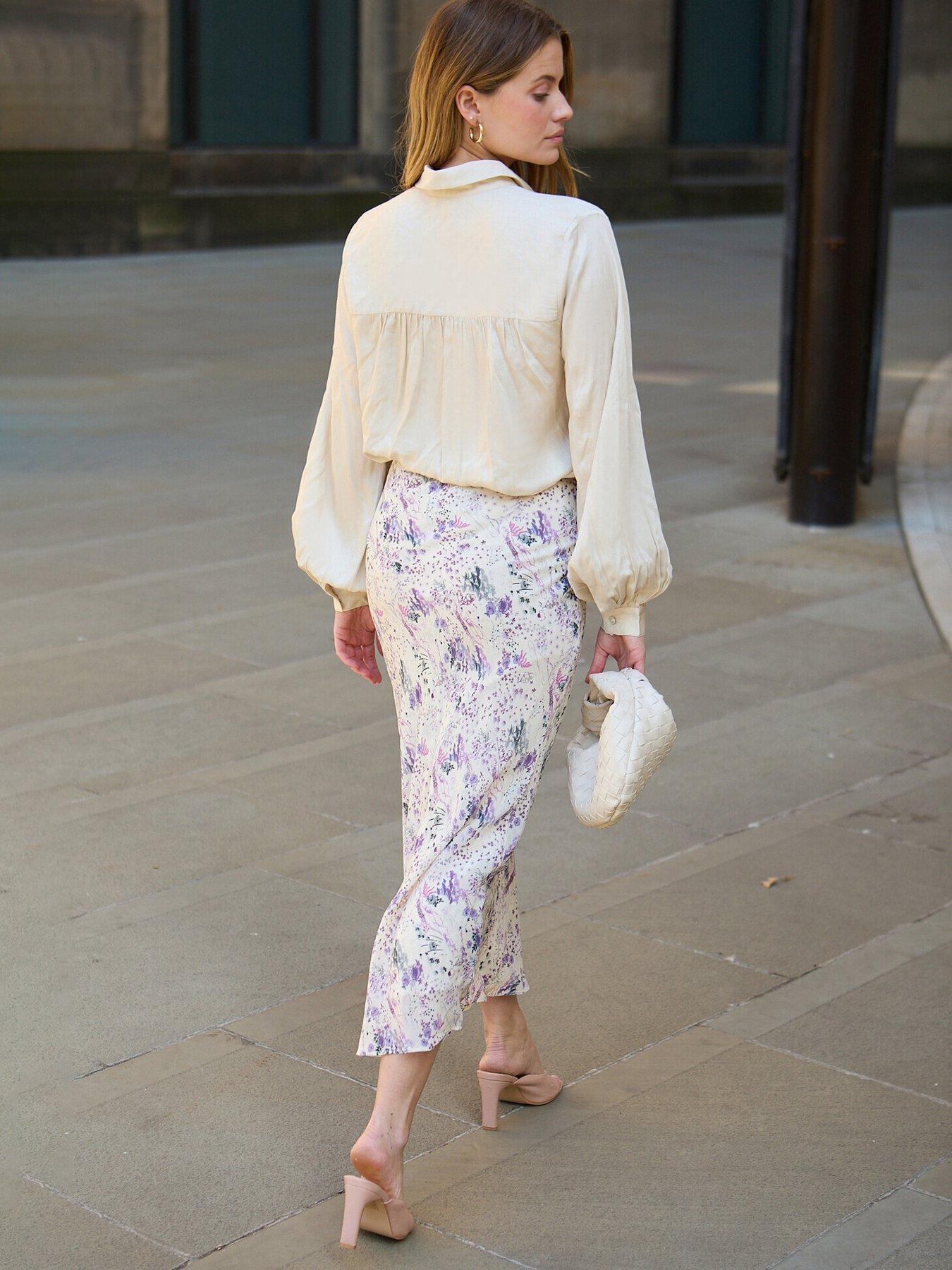 Image 2 of 5 of Lily & Lionel Saint Lace Wonderland Print Midi Skirt - Multi