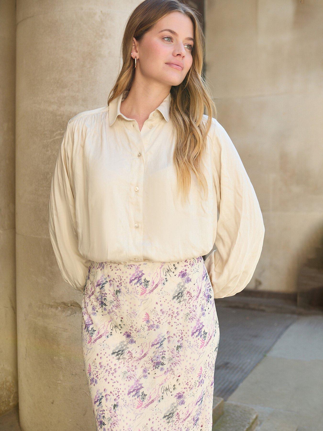 Image 3 of 5 of Lily & Lionel Saint Lace Wonderland Print Midi Skirt - Multi