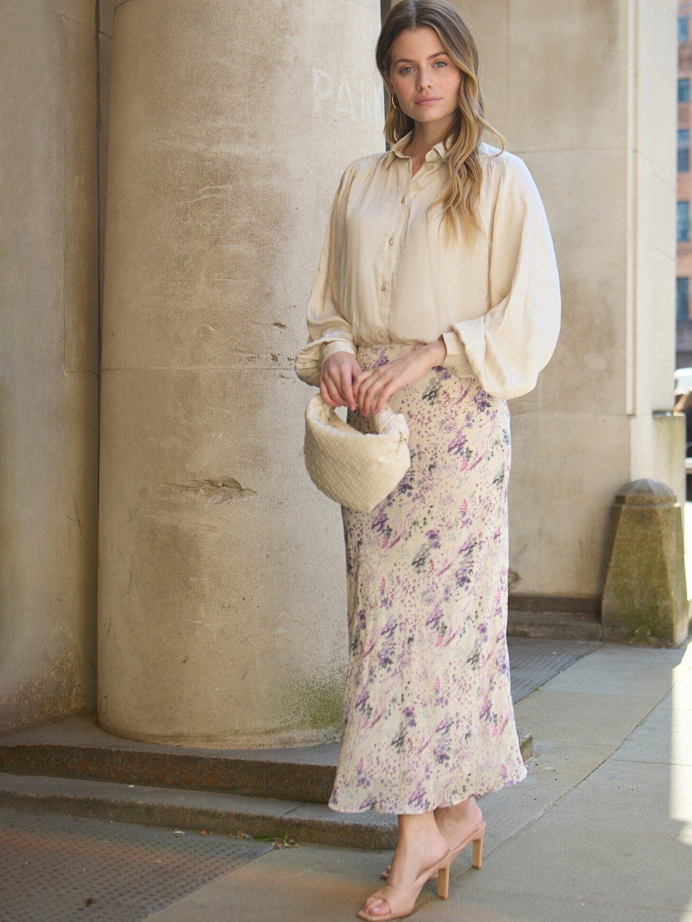 Image 4 of 5 of Lily & Lionel Saint Lace Wonderland Print Midi Skirt - Multi