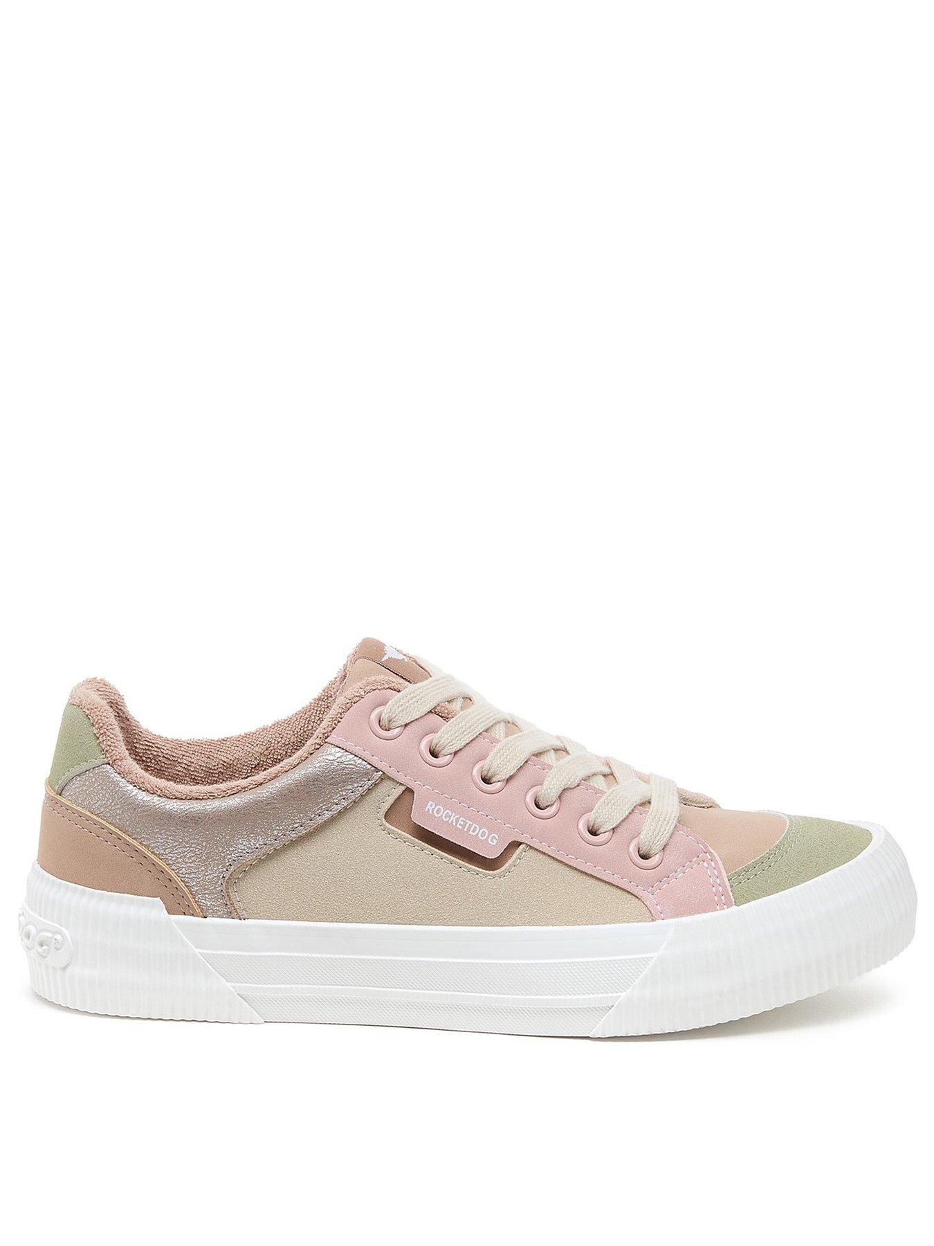  image of rocket-dog-cheery-blocked-suede-trainer-taupe