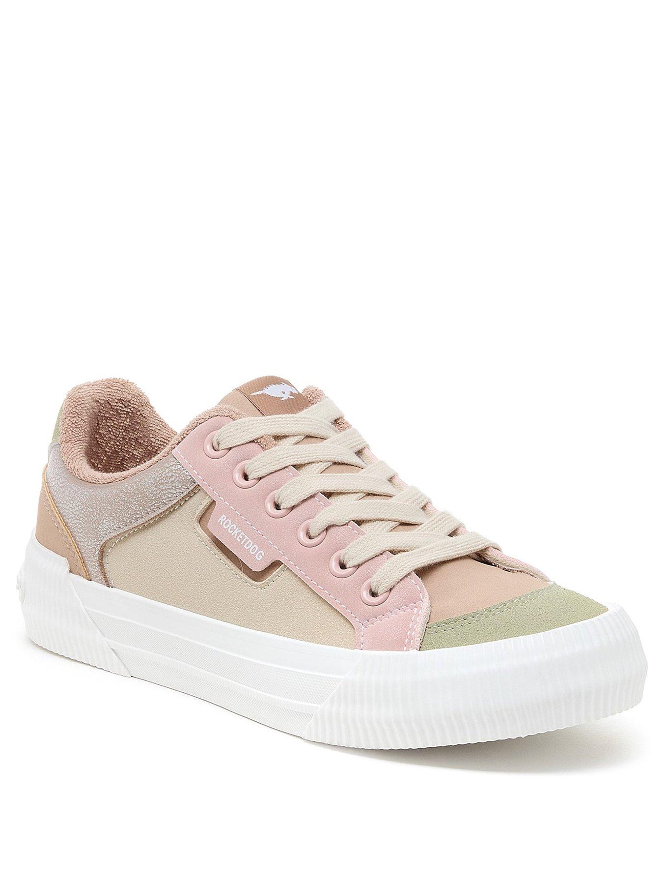  image of rocket-dog-cheery-blocked-suede-trainer-taupe