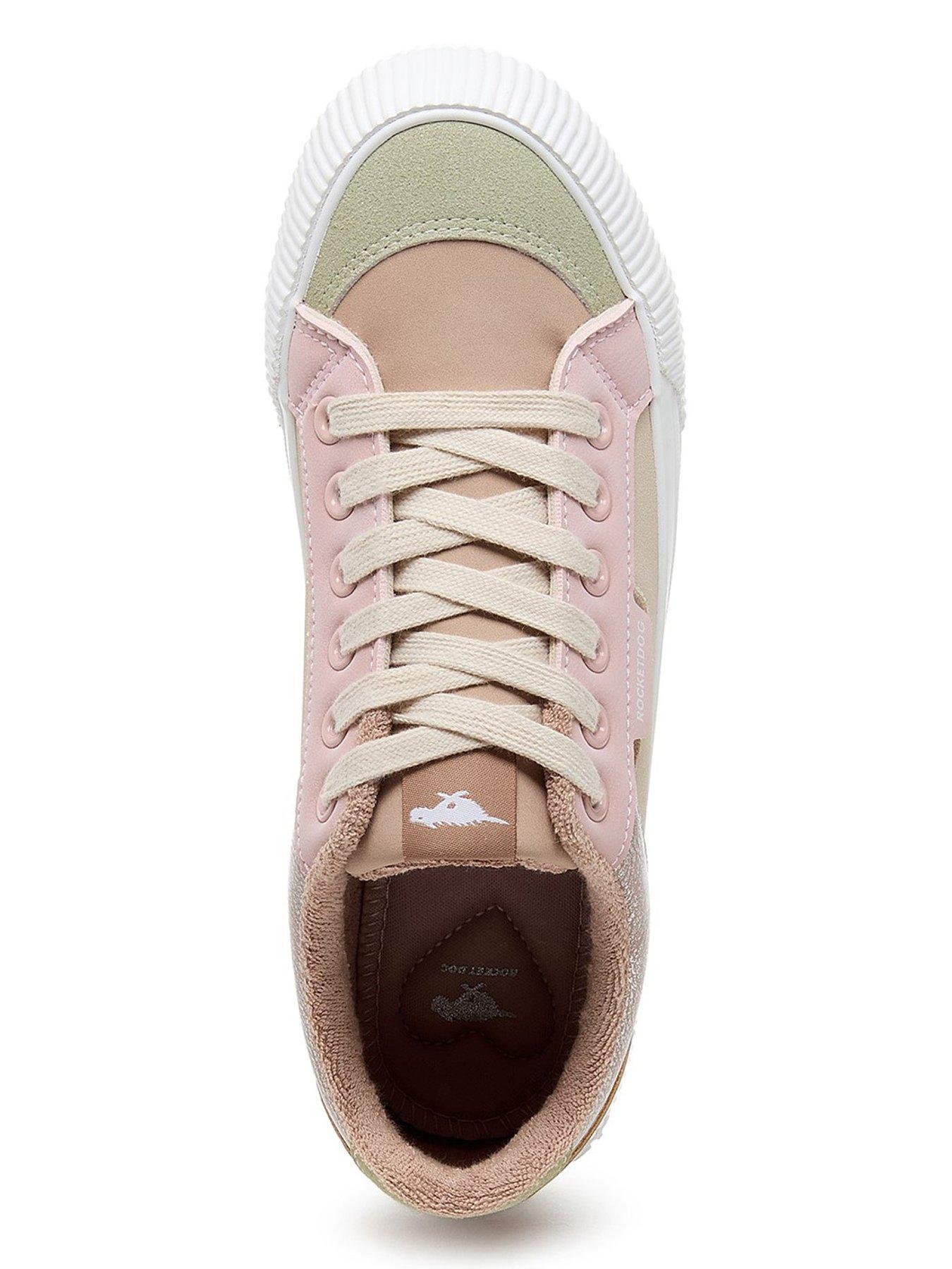  image of rocket-dog-cheery-blocked-suede-trainer-taupe