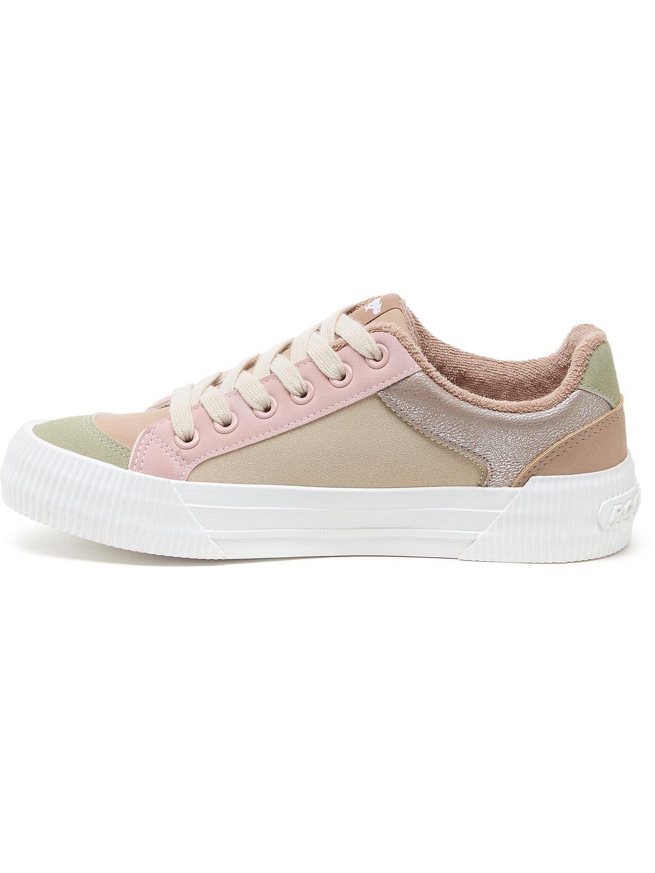  image of rocket-dog-cheery-blocked-suede-trainer-taupe