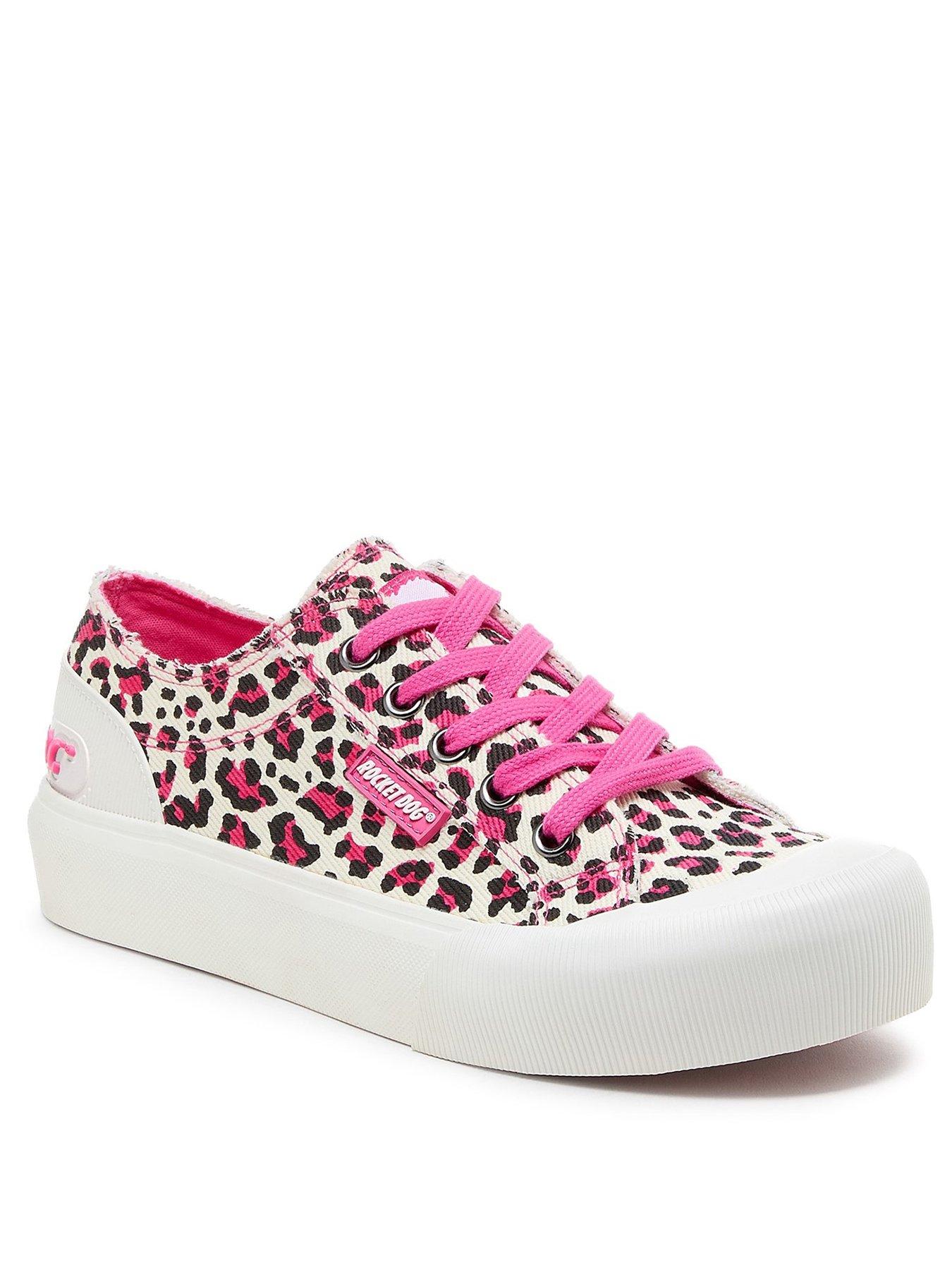  image of rocket-dog-jazzin-plus-monroe-leopard-plimsoll-pink