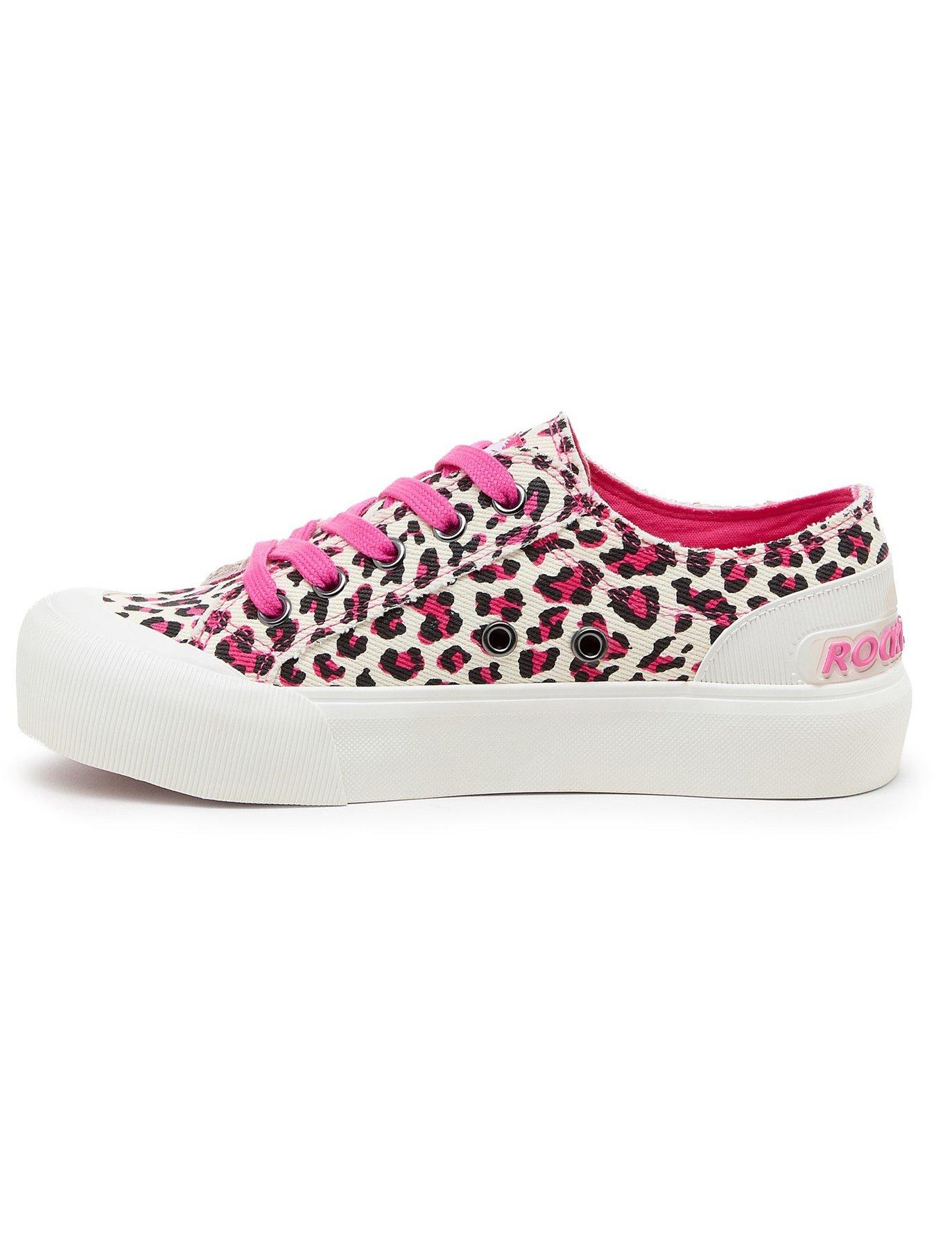  image of rocket-dog-jazzin-plus-monroe-leopard-plimsoll-pink