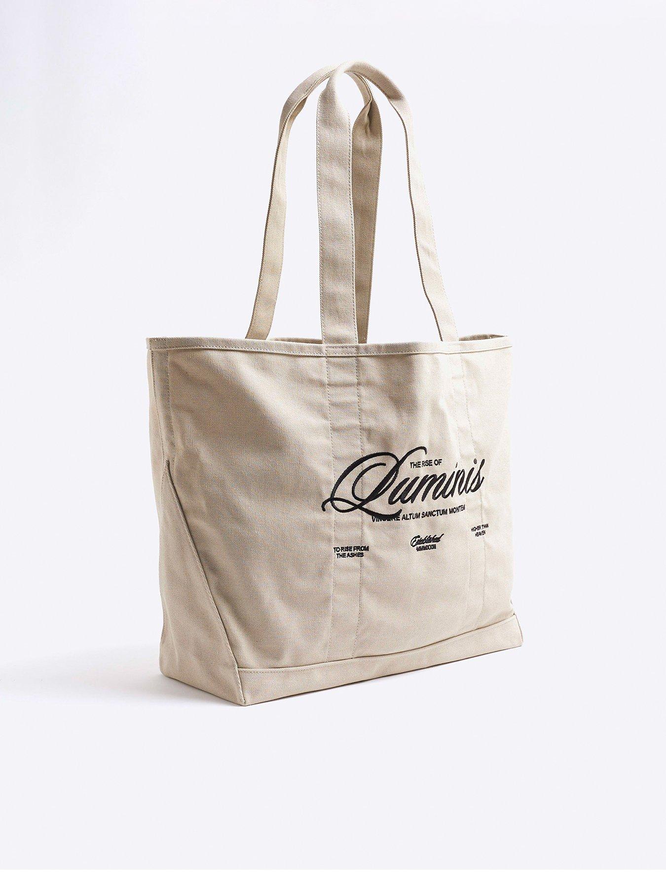 Image 3 of 5 of River Island Embroidery Tote Bag - Stone