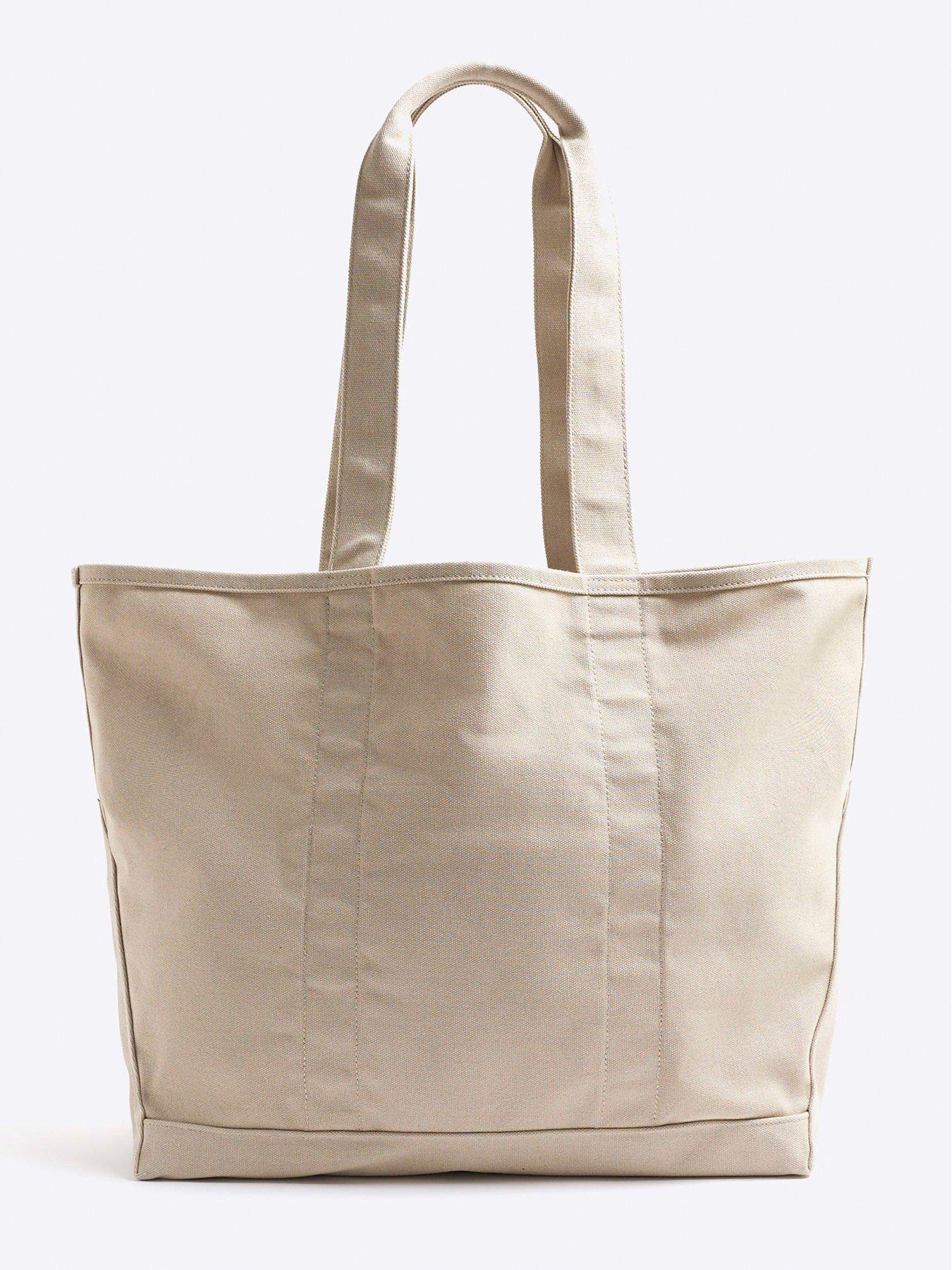 Image 4 of 5 of River Island Embroidery Tote Bag - Stone