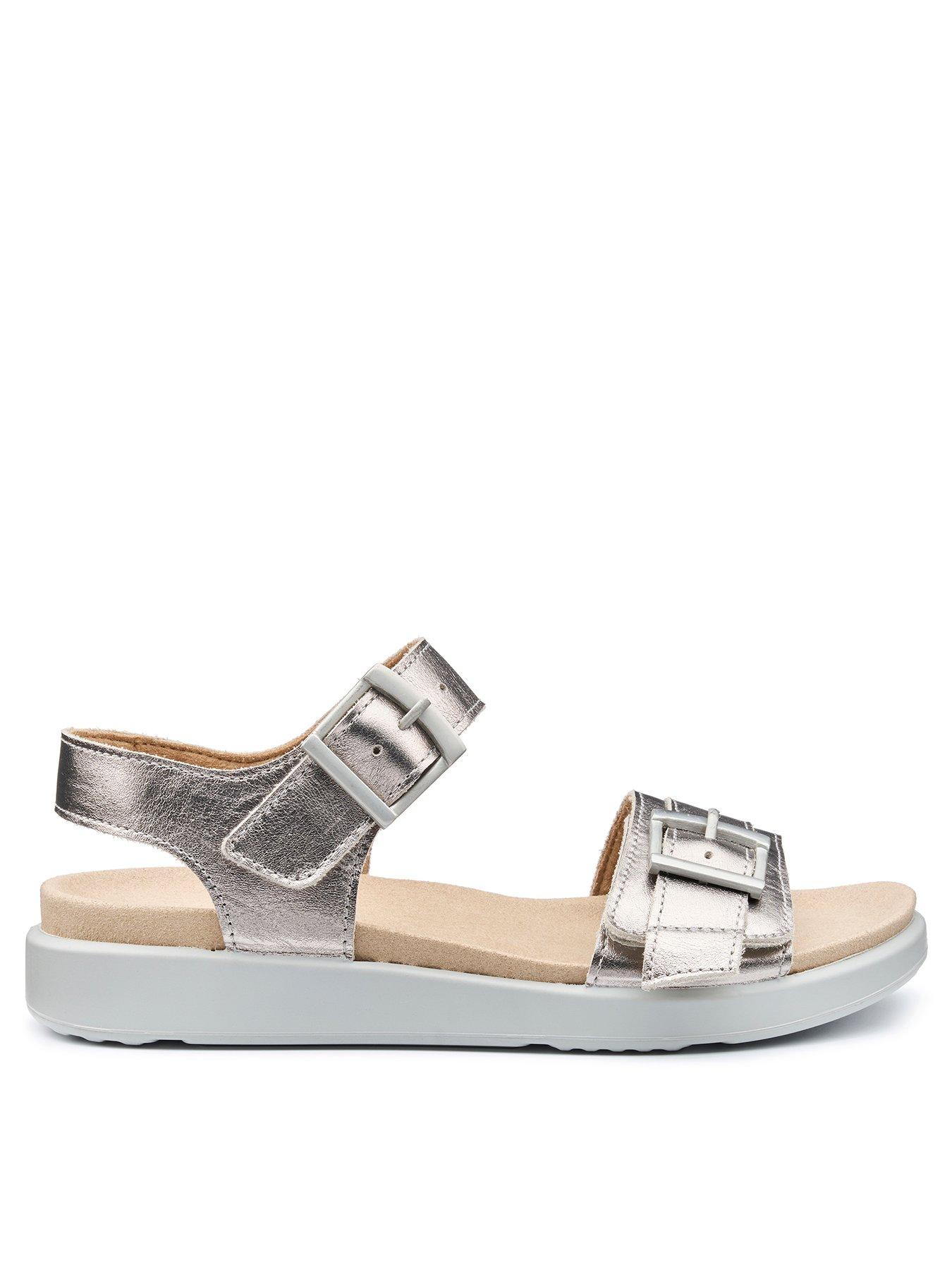 hotter-palma-wide-fit-metallic-sandal-silver