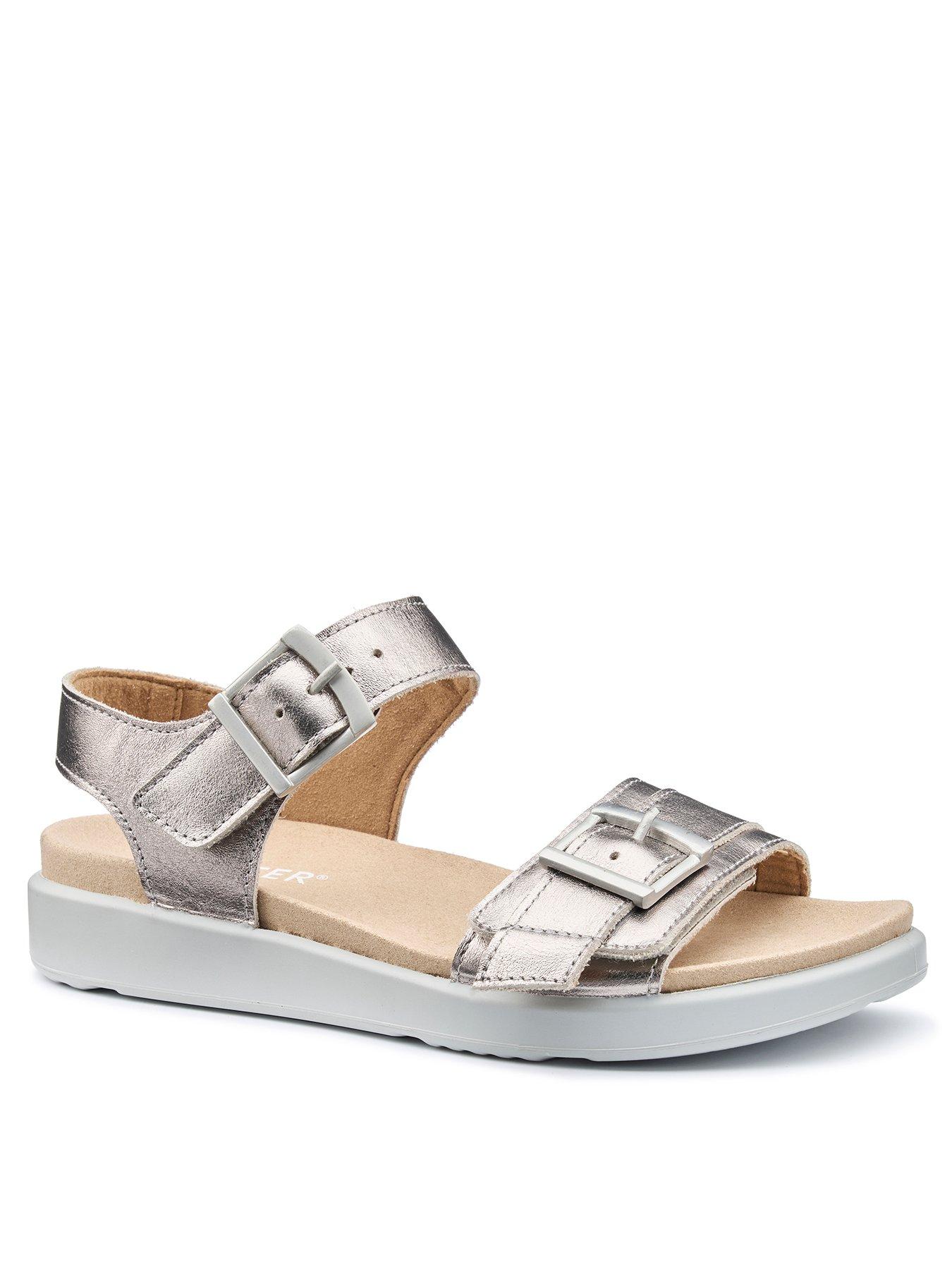  image of hotter-palma-wide-fit-metallic-sandal-silver