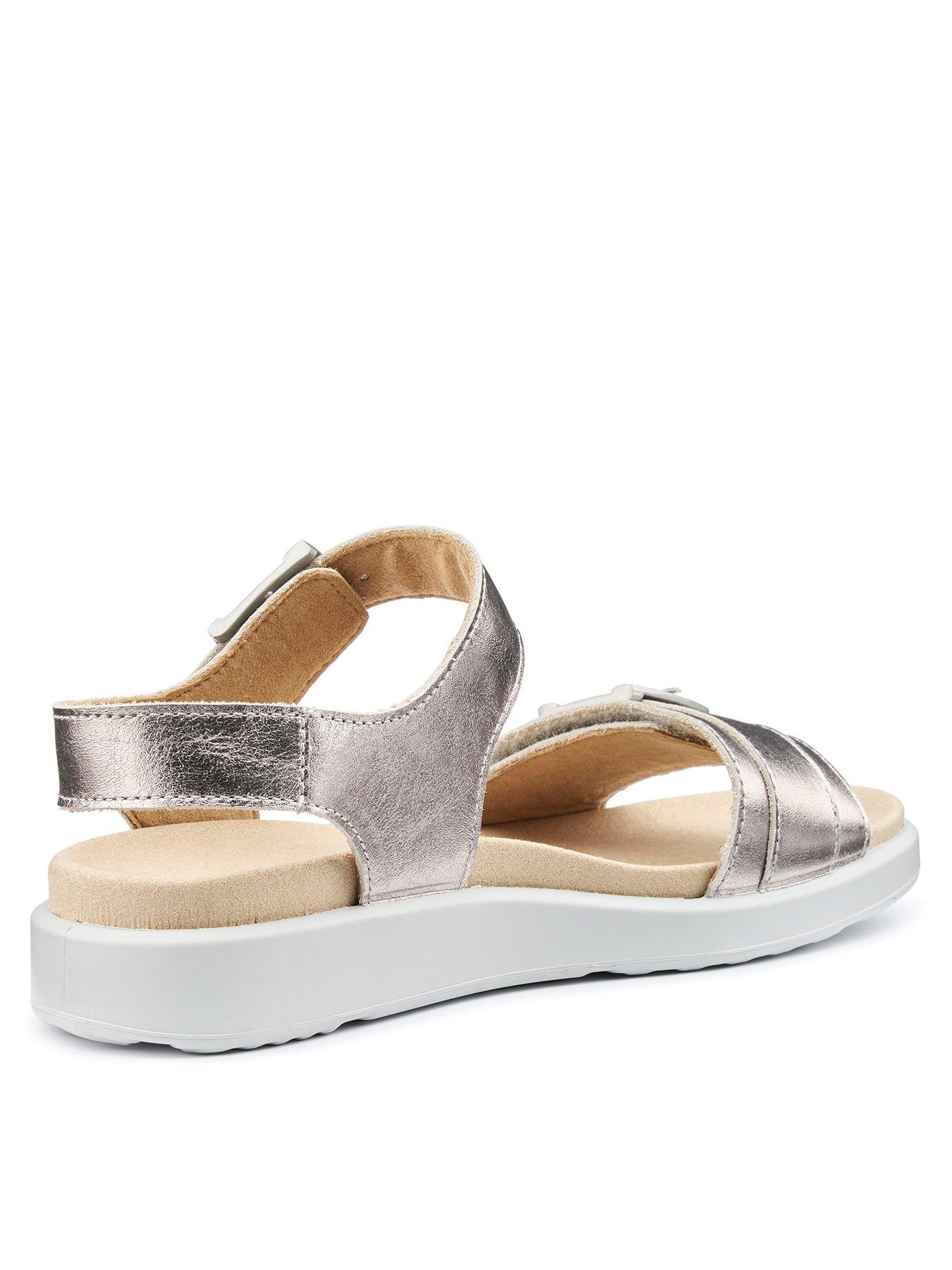  image of hotter-palma-wide-fit-metallic-sandal-silver
