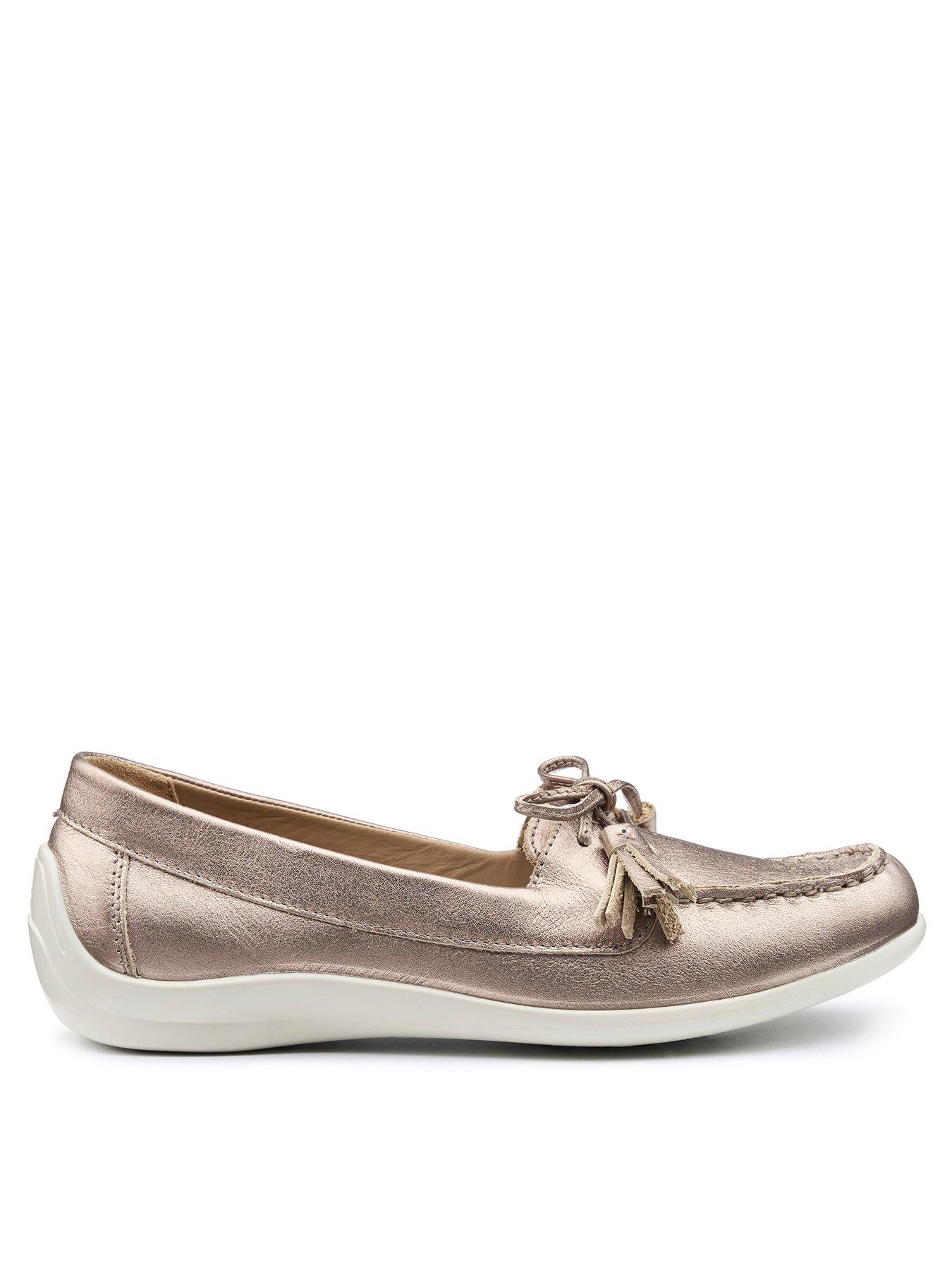 Hotter Bay Ii Metallic Boat Shoe - Gold