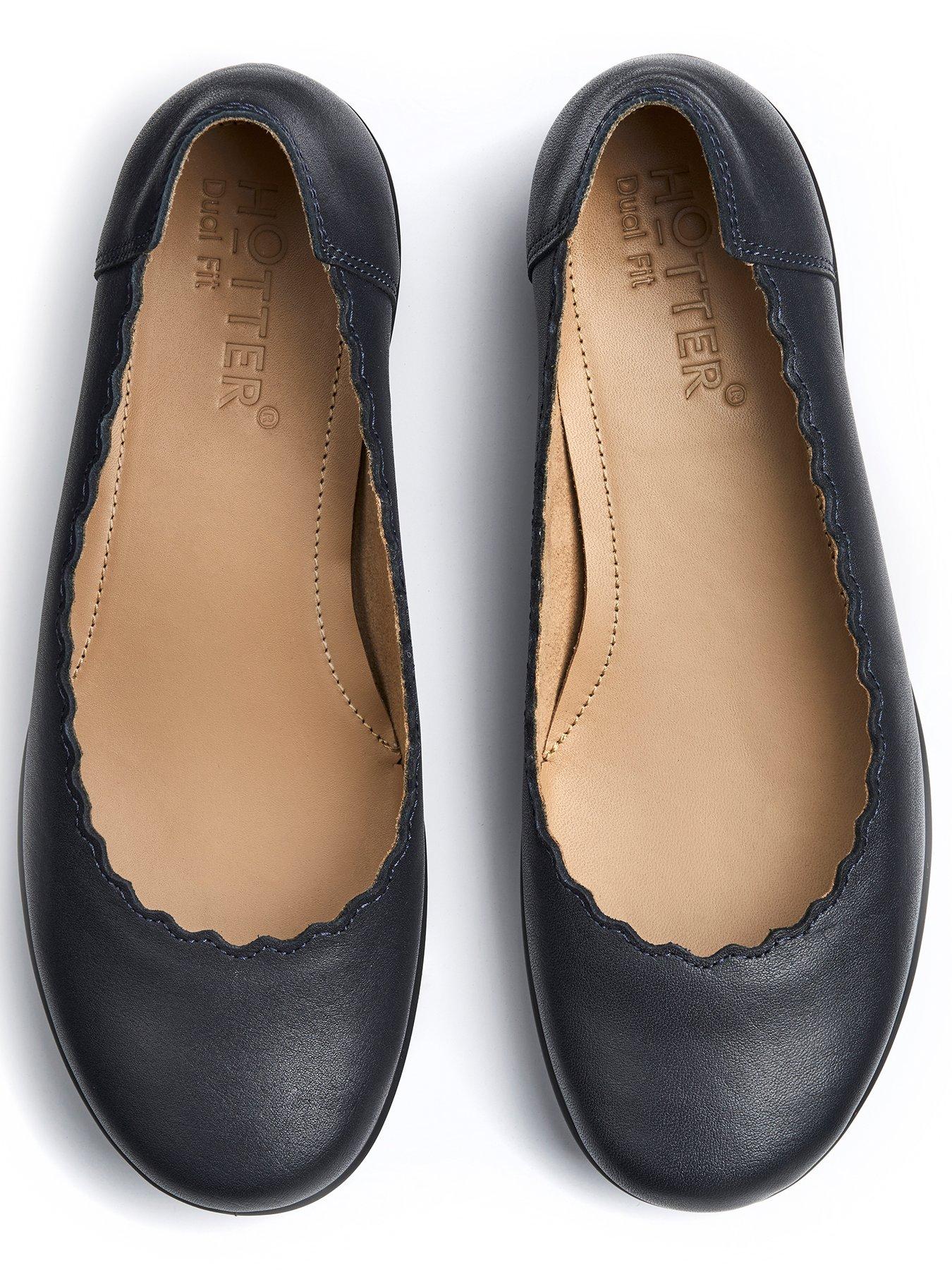  image of hotter-eider-wide-fit-ballerina-shoe-blue