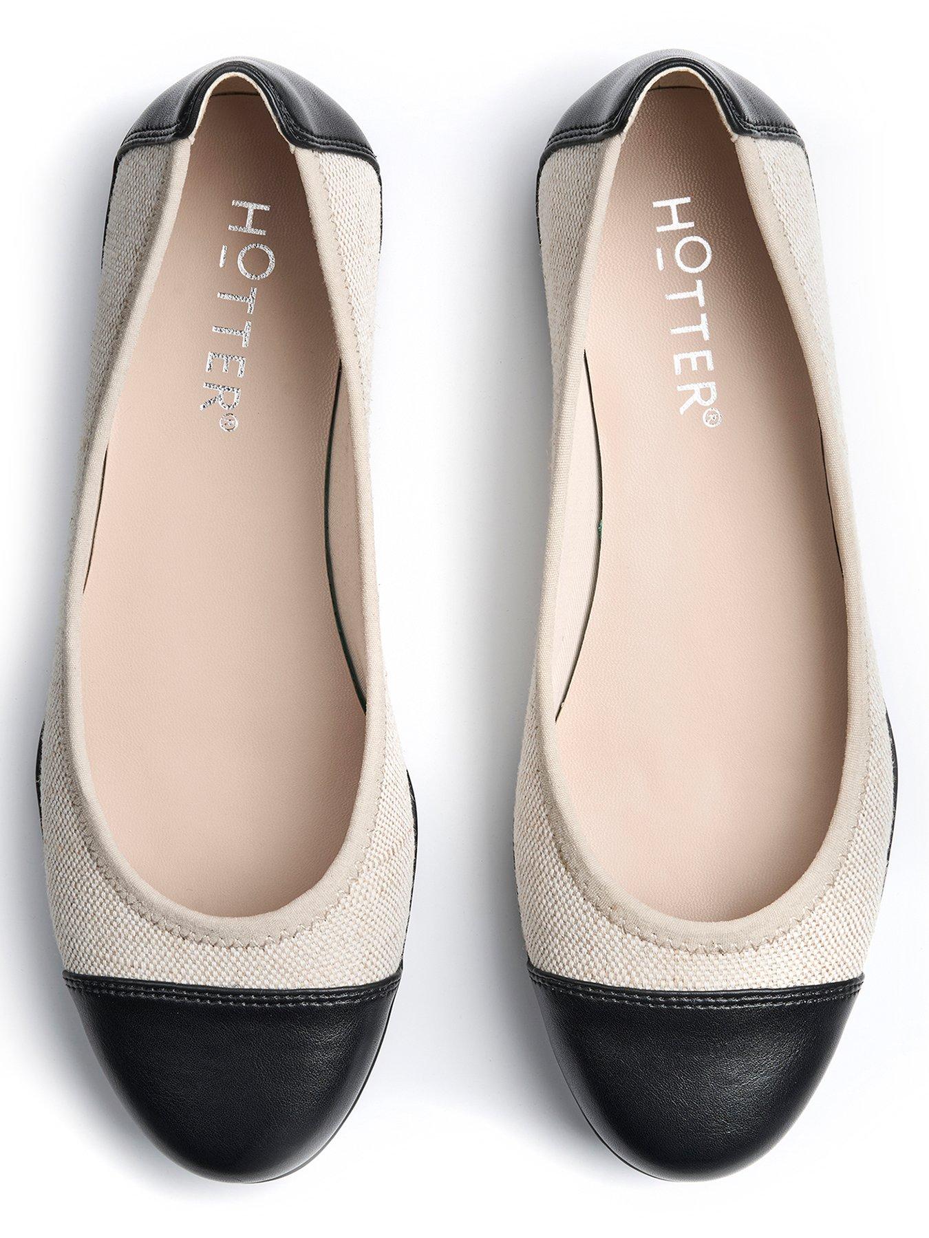  image of hotter-ivy-wide-fit-ballerina-shoe-black