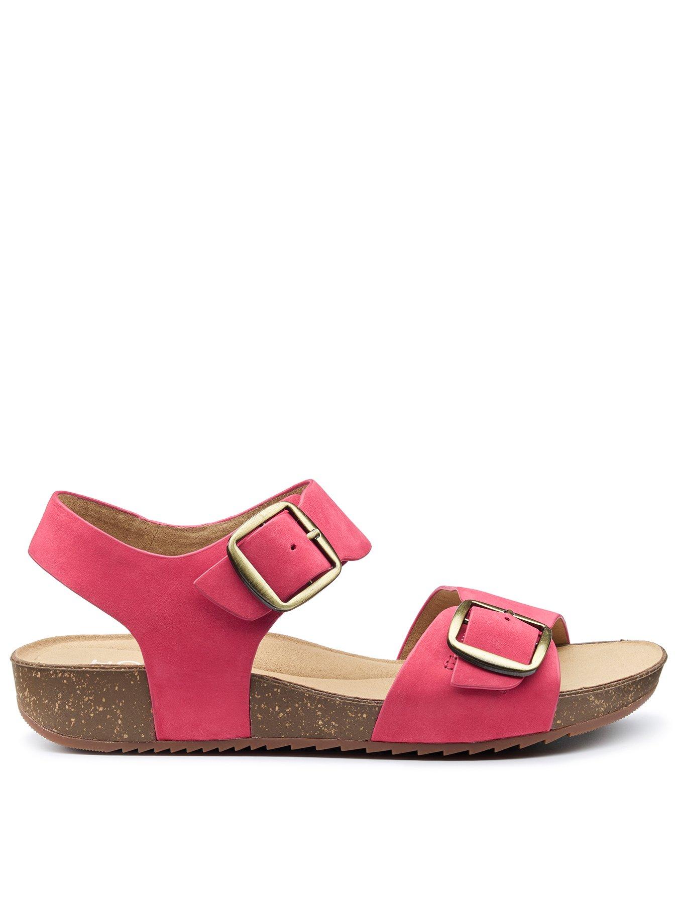 Hotter Tourist Ii Wide Fit Leather Sandal - Pink