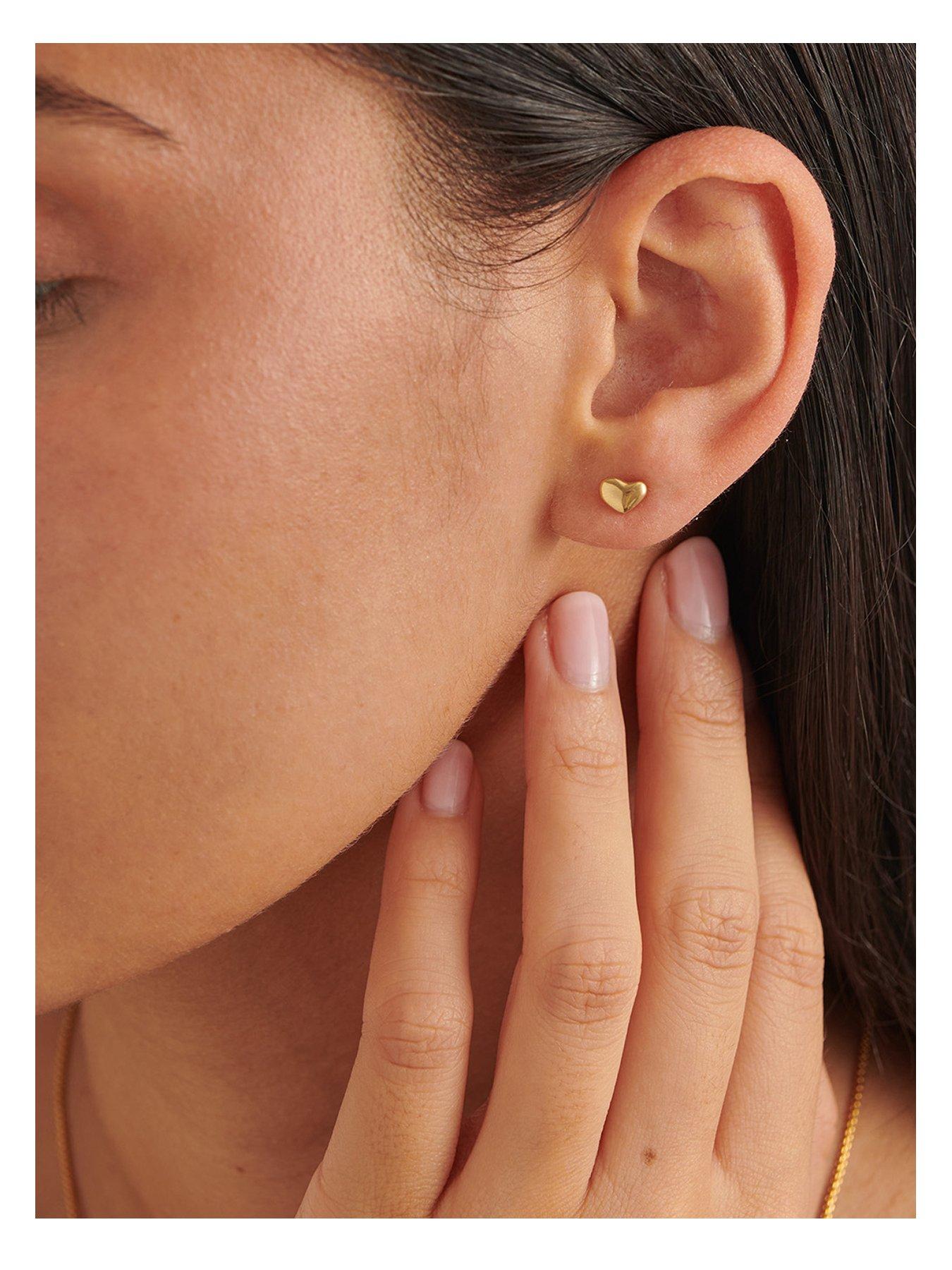 undefined Heart Of Gold Waterproof Gold Stud Earrings