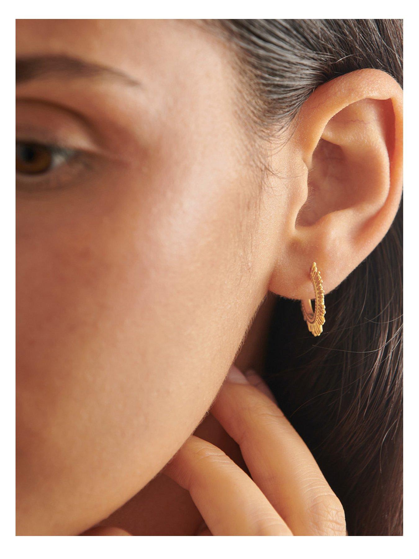  image of katie-loxton-you-shine-waterproof-gold-hoop-earrings
