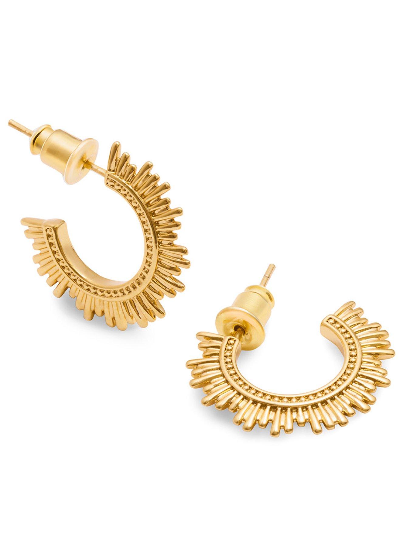  image of katie-loxton-you-shine-waterproof-gold-hoop-earrings