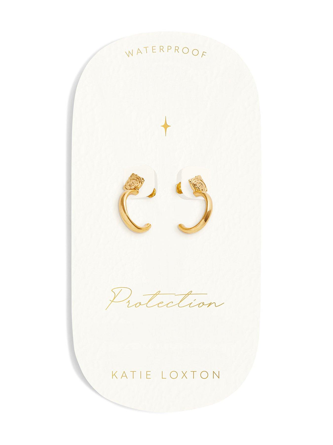  image of katie-loxton-protection-waterproof-gold-hoop-earrings