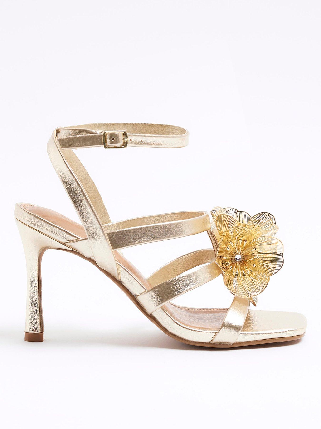 river-island-flower-trim-heeled-sandal-gold