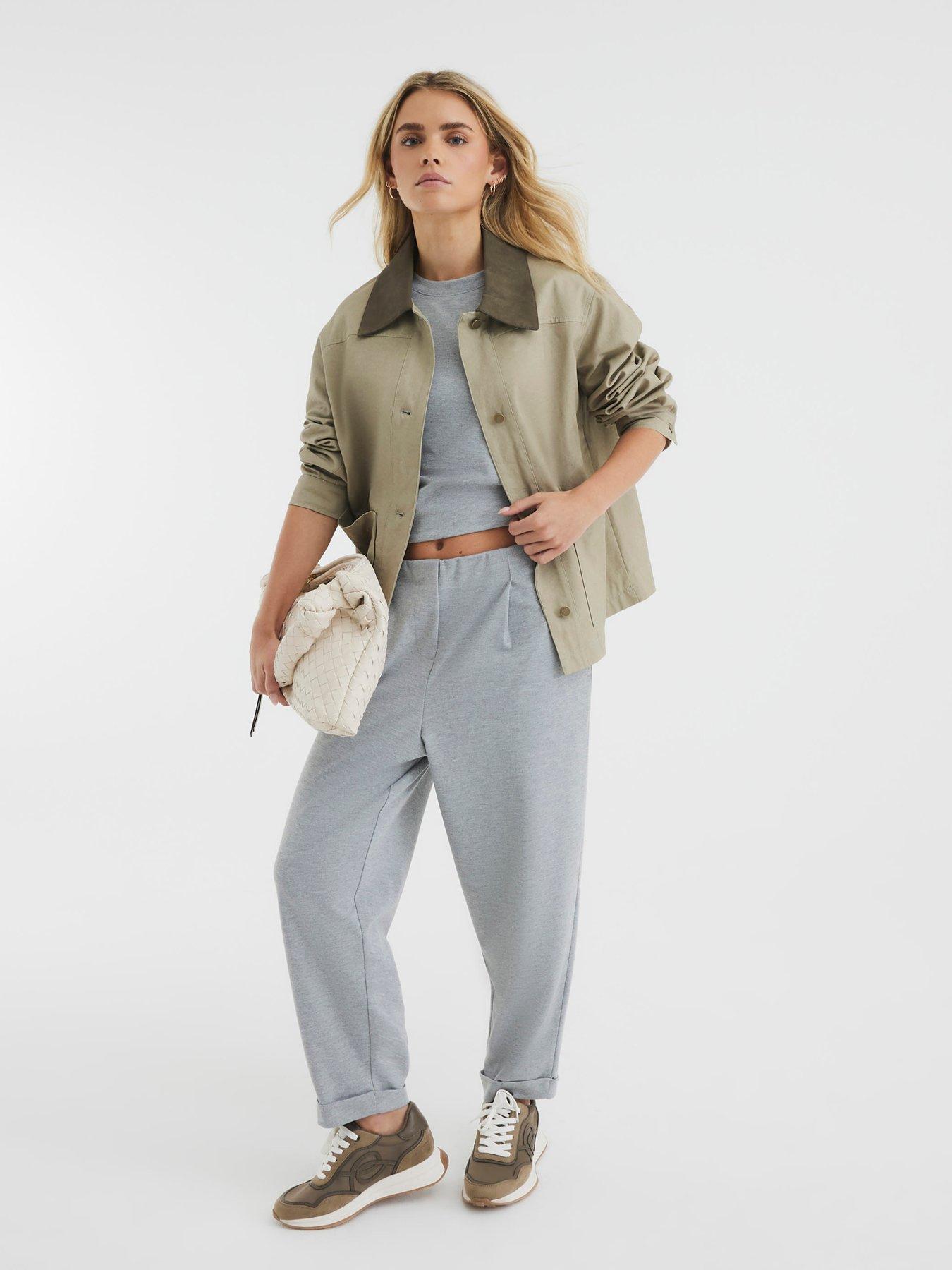 image of river-island-petite-washed-jacket-medium-stone