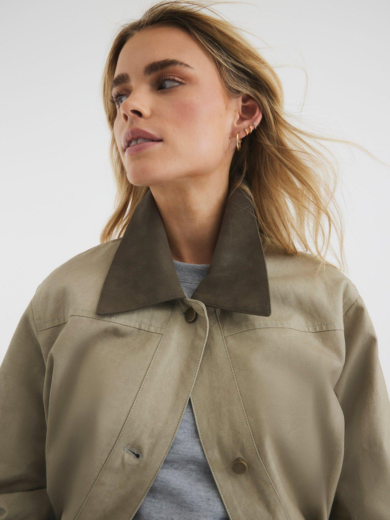  image of river-island-petite-washed-jacket-medium-stone