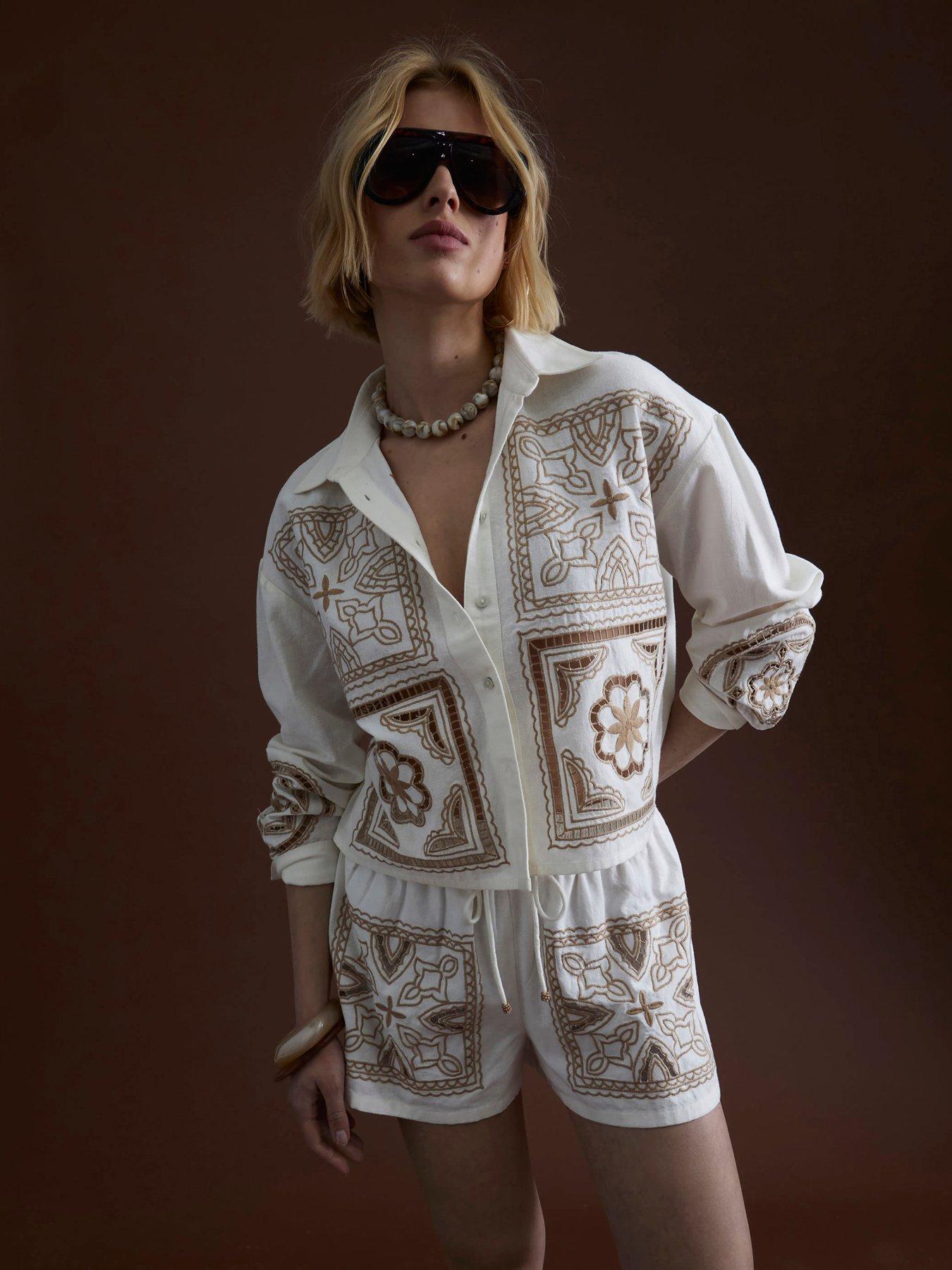  image of river-island-cutwork-short-cream